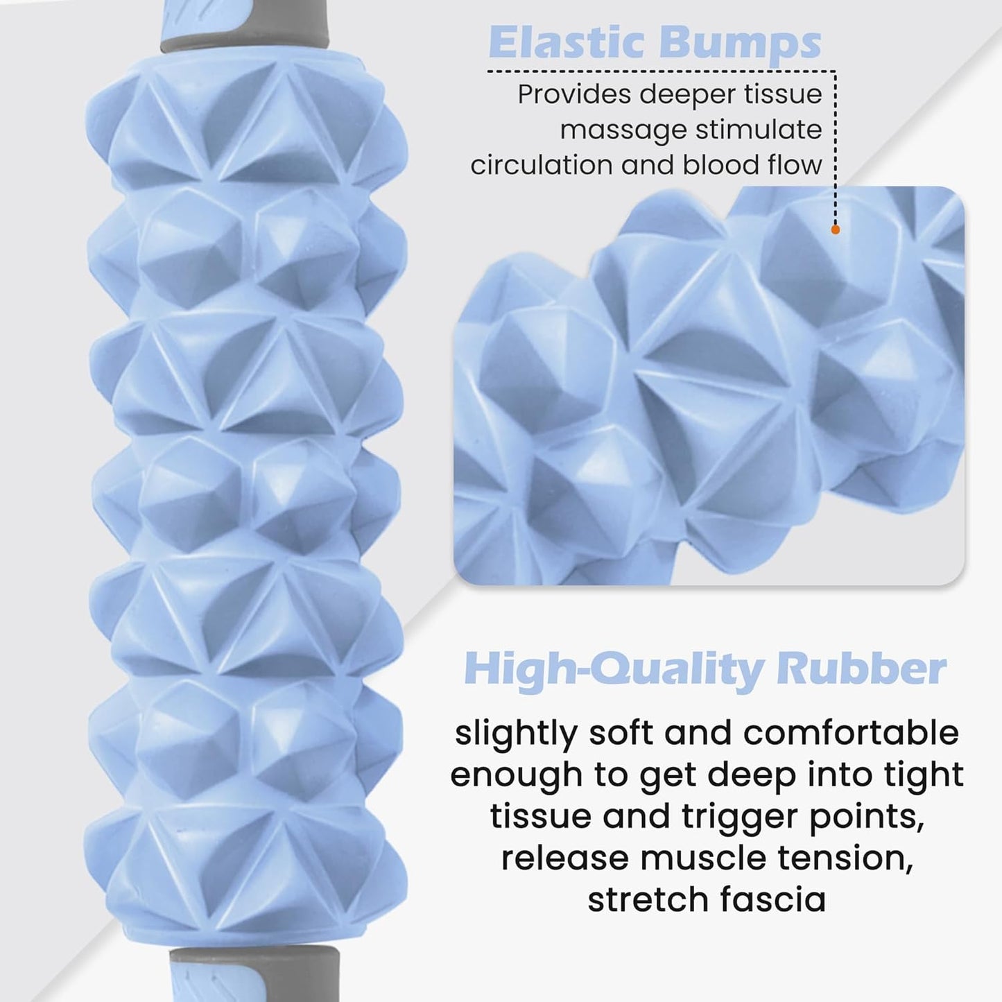 KITWILD Muscle Roller Stick, Massage Roller Stick for Athletes, Body Massage Stick for Muscles Deep Tissue, Muscle Relaxation Roller for Physical Therapy, Myofascial Release, and Yoga Therapy, Blue