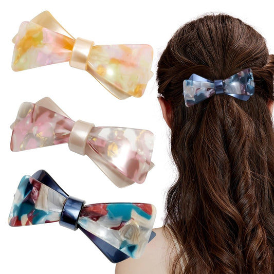 Hair Barrettes - French Barrette for Women Thick Hair - 3 Pcs Large Strong Hold Grip Clip for Women - Decorative Hair Clip (Butterfly Multicolor 1)