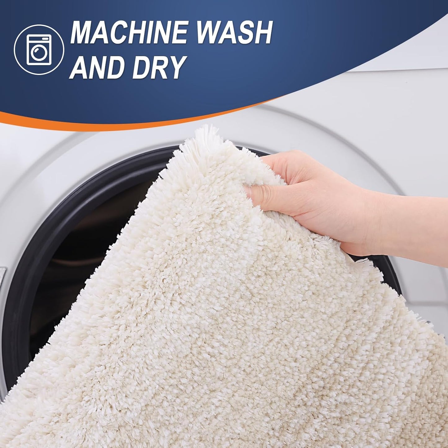 OLANLY Bathroom Runner Rugs 44x24, Extra Soft Absorbent Microfiber Bath Rugs, Rubber Backing, Quick Dry, Washable Bath Mats for Bathroom Floor, Tub and Shower, Home Decor Accessories, Light Beige