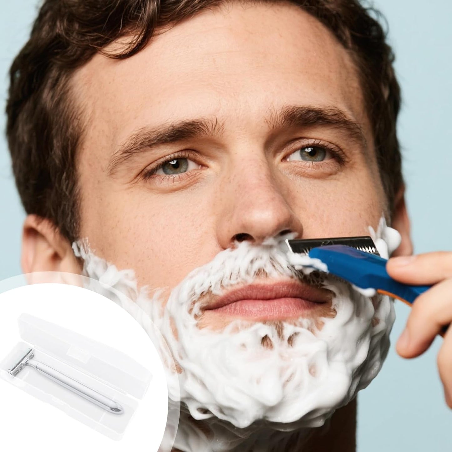 3pcs Razor Travel Case, Transparent Portable Shaver Storage Box Manual Razors Protector Cover Box Universal Safety Razor Holder Organizer for Travel or Home Storage