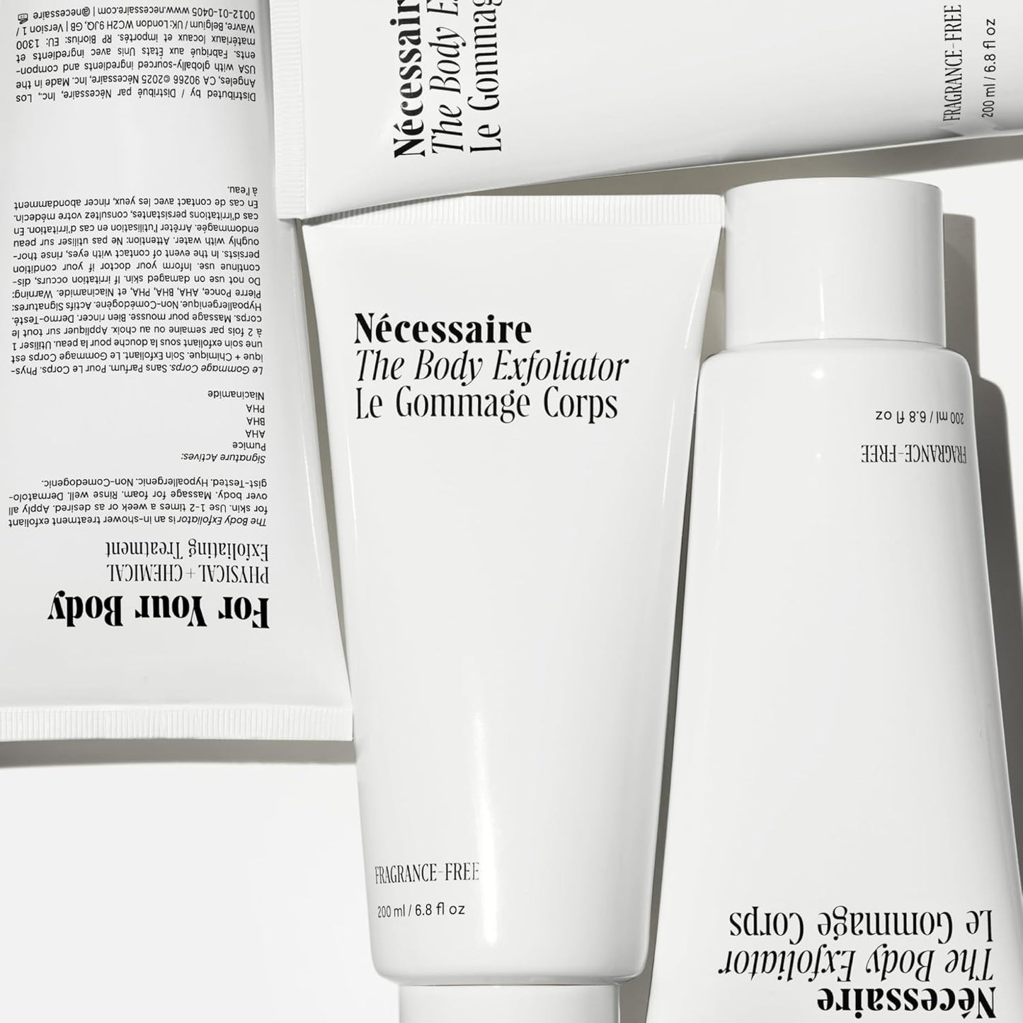 Nécessaire The Body Exfoliator. AHA/BHA/PHA. Resurface Skin. Smooth KP and Rough Patches. Hypoallergenic. Dermatologist-Tested. 180 ml / 6.1 fl oz