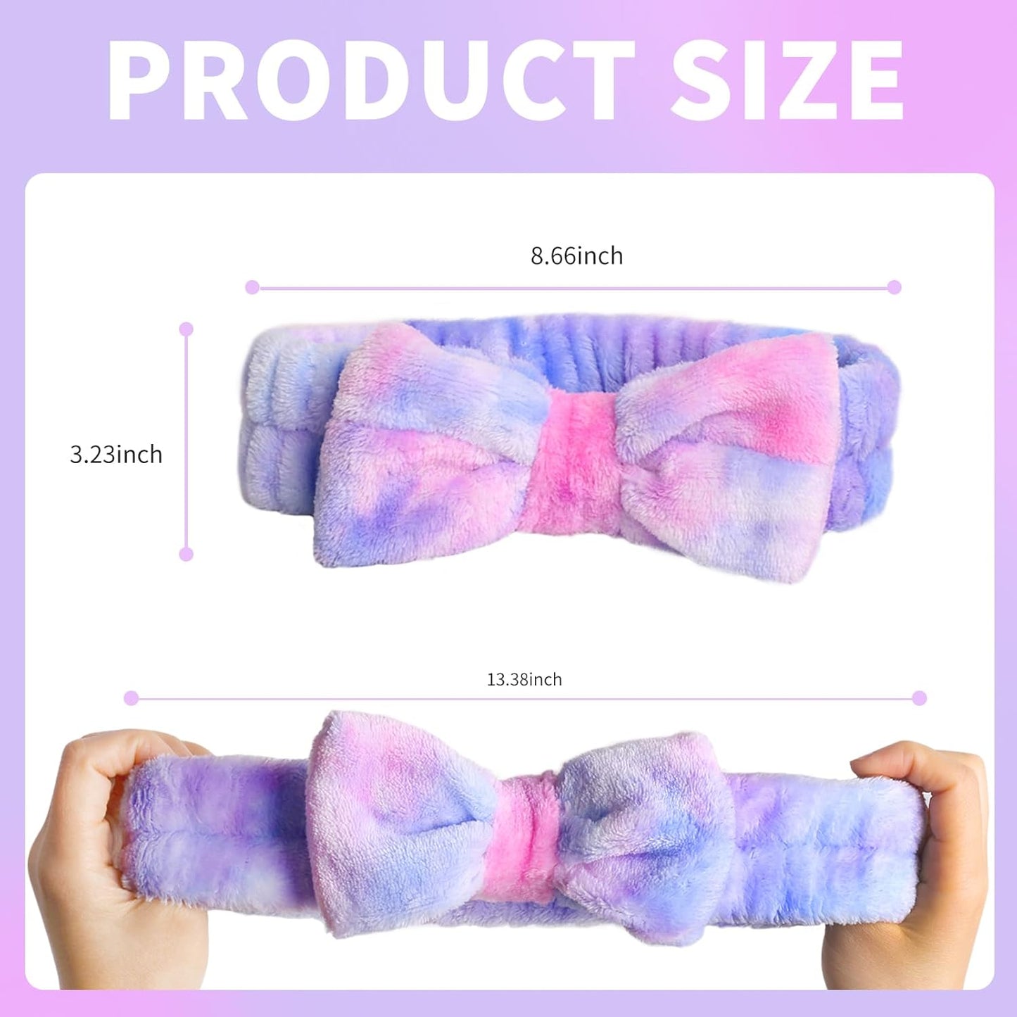 YGQQIY Headband for Washing Face, Girls Makeup&Skincare Headband, Microfiber Elastic Face Wash Headbands to Skincare Spa Shower,2pcs