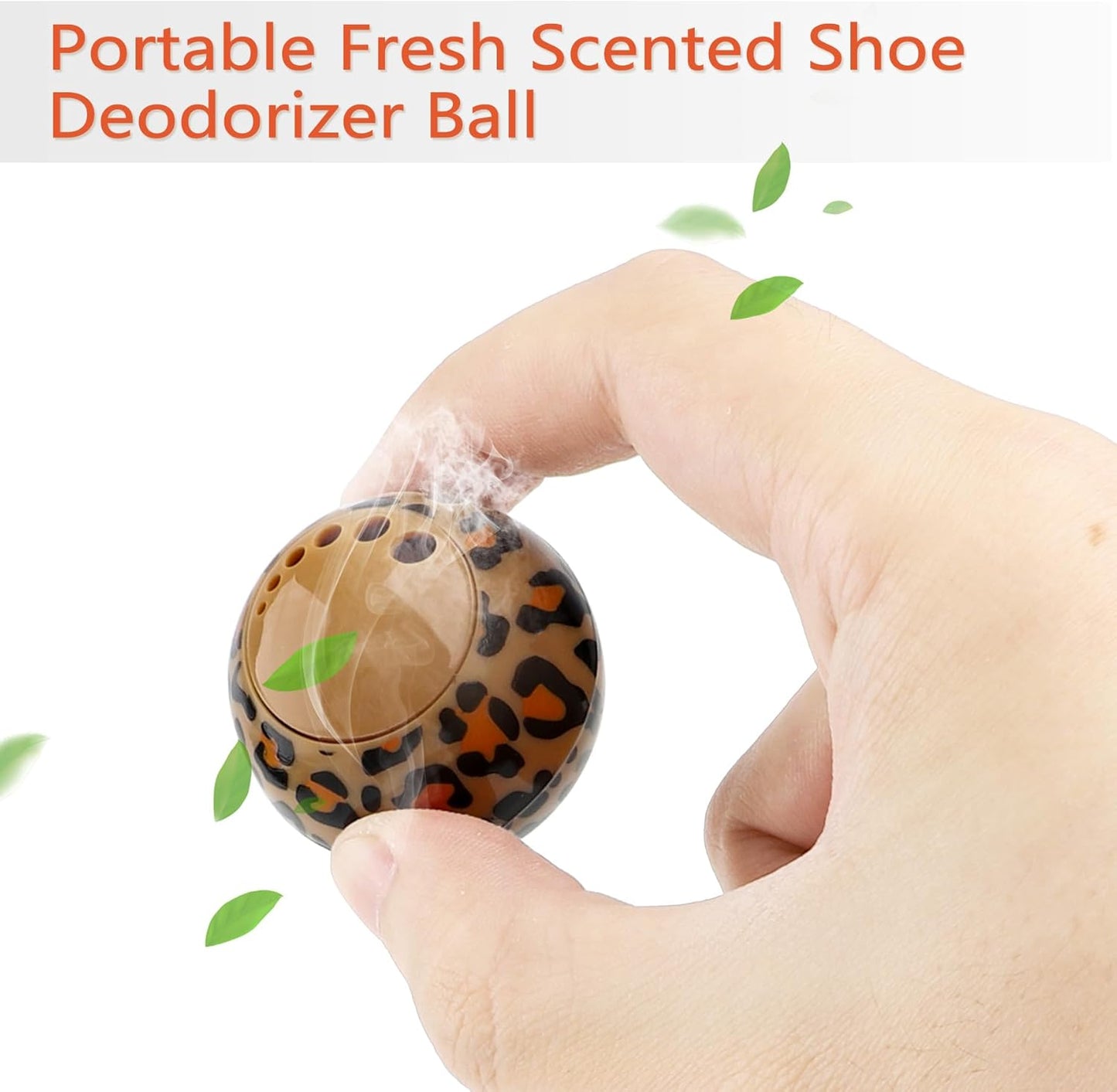 Knixmax Sneaker Deodorizer Shoe Freshener Balls, Boot Odor Eater Deodorizing Ball Sneaker Deodorants, Gym Bags Lockers Car Air Fresheners, 6 Packs Fresh Linen Leopard