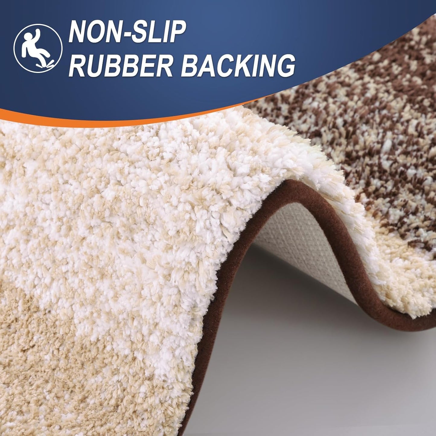 OLANLY Bathroom Runner Rugs 47x24, Extra Soft Absorbent Microfiber Bath Rugs, Rubber Backing, Quick Dry, Machine Washable Bath Mats for Bathroom Floor, Tub and Shower, Home Decor Accessories, Brown