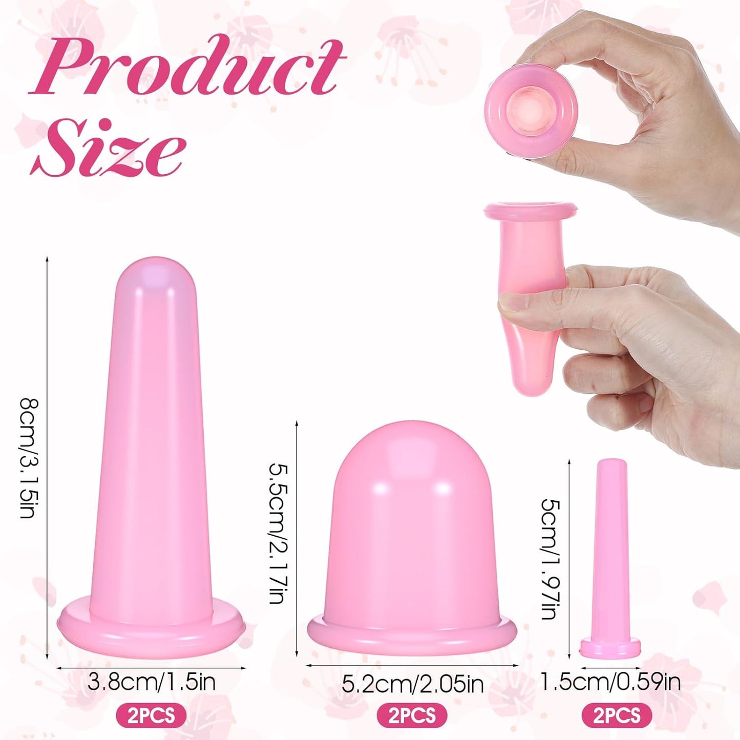 4pcs Face cups for Facial Cupping,Face Cupping Tool,Silicone Anti Cellulite Faces Cups,Vacuum Facial Suction Cup for Faces and Neck Eye Massage Beauty Tool,Pink