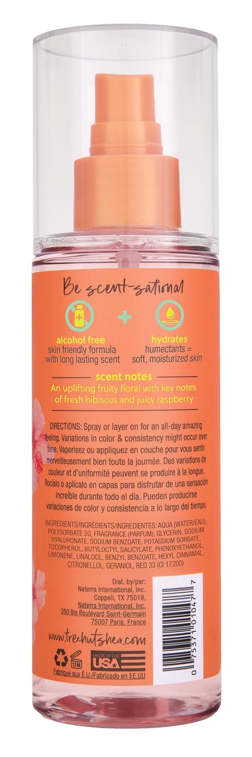 Tree Hut Pink Hibiscus Fragrance Mist | Spritz On for a Refreshed Feel or Layer with Your Favorite Scents | Versatile Body Spray | 6 fl oz.