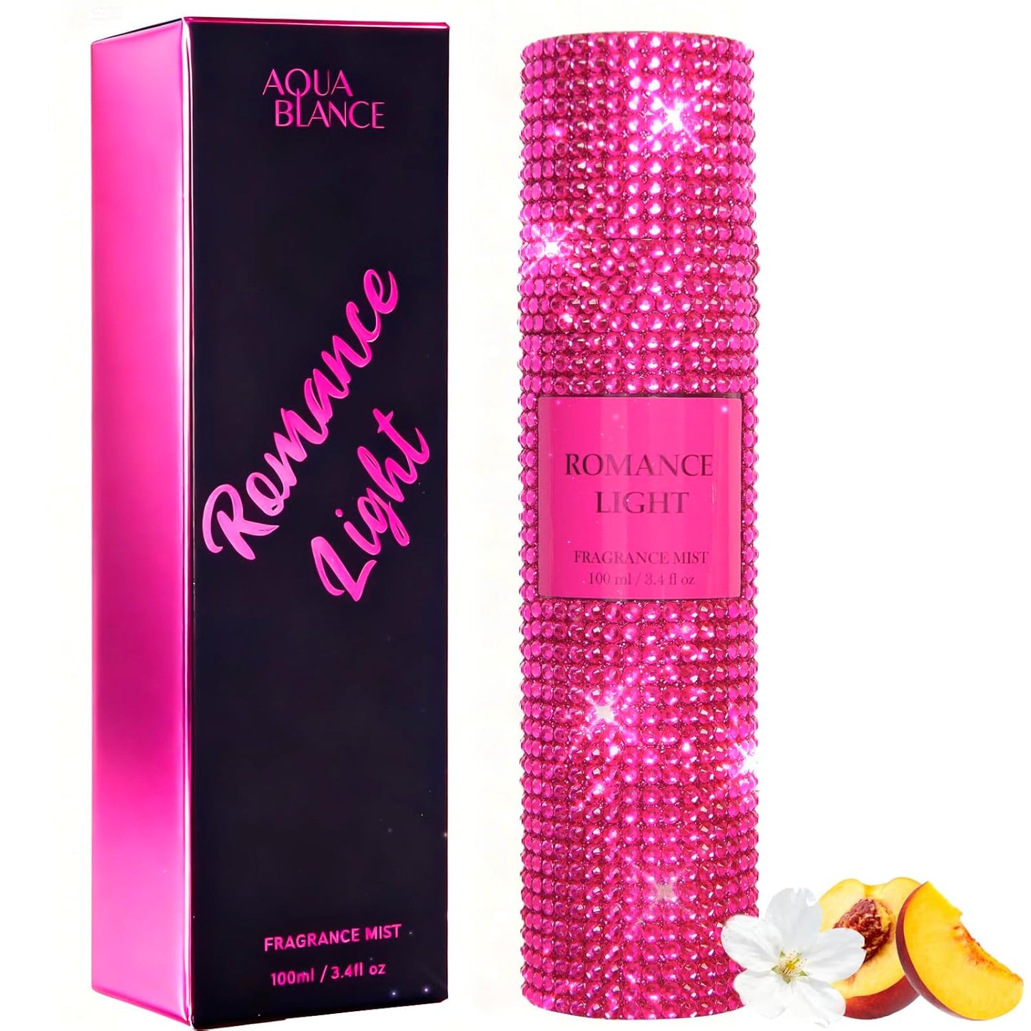 Body Spray for Women, Romance Light, Diamond embellished Fragrance Mist, 3.4 fl oz