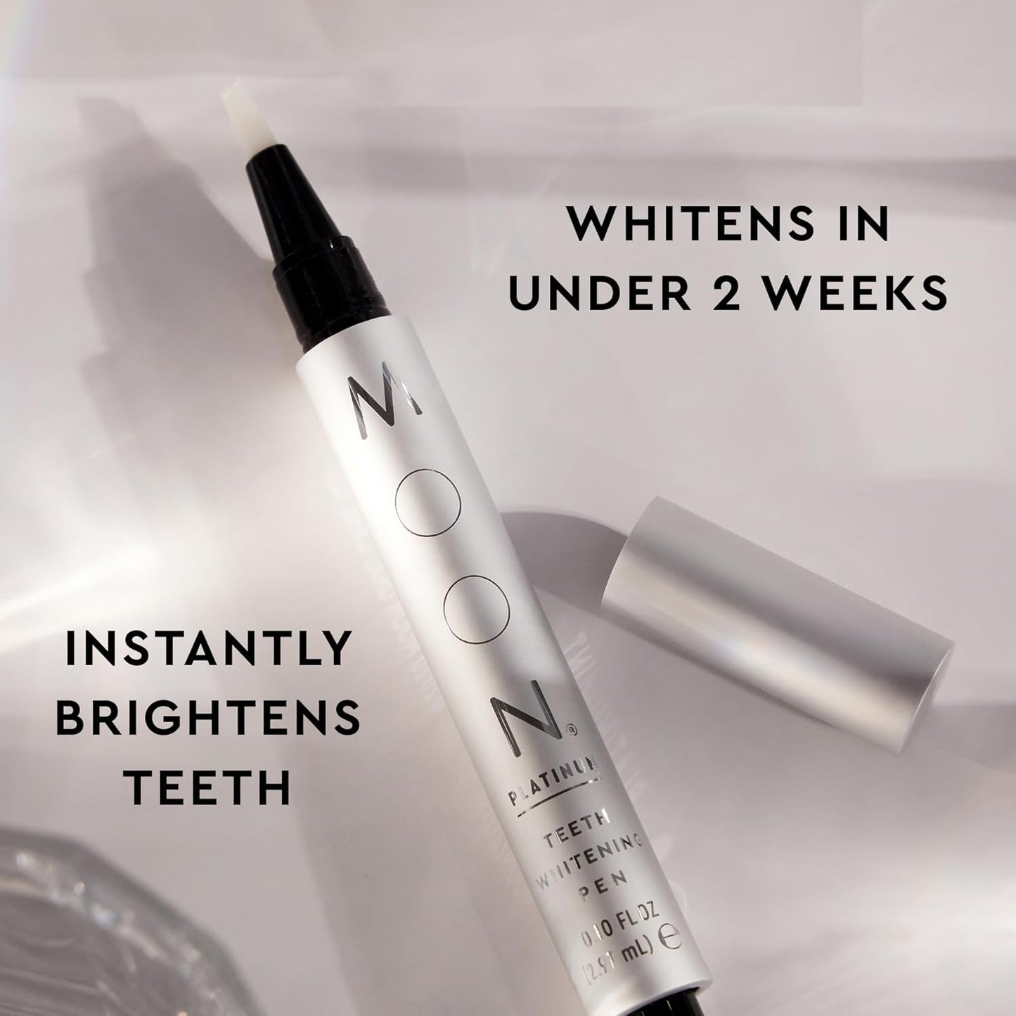 MOON Teeth Whitening Pen - Gentle on Sensitive Teeth, Whitens with Antioxidants & Essential Oils - Vegan Whitening Gel in an Easy Applicator - Platinum Mint