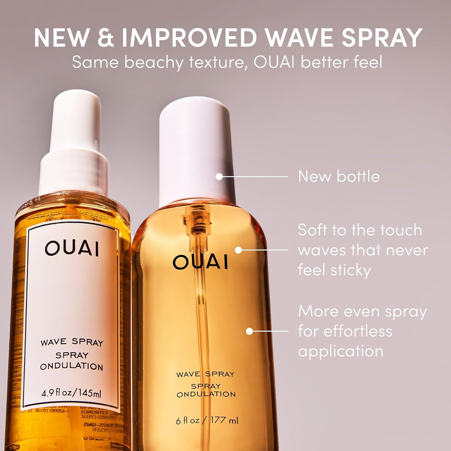 OUAI Travel Size Wave Spray - Texture Spray for Hair with Coconut Oil and Rice Protein - Adds Texture, Volume & Shine for Beach Waves - Paraben Free, Safe for Color & Keratin-Treated Hair (3 fl oz)
