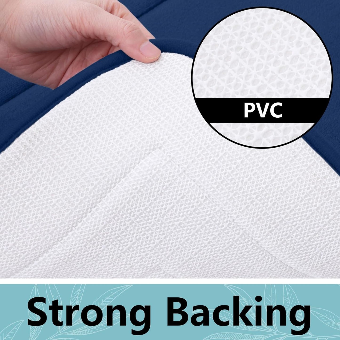 Arotive Memory Foam Bathroom Rug Mat 47x17, Ultra Soft and Absorbent Bath Mat, Machine Wash Dry, Comfortable Bath Rug Carpet for Bathroom Floor, Tub and Shower, Navy