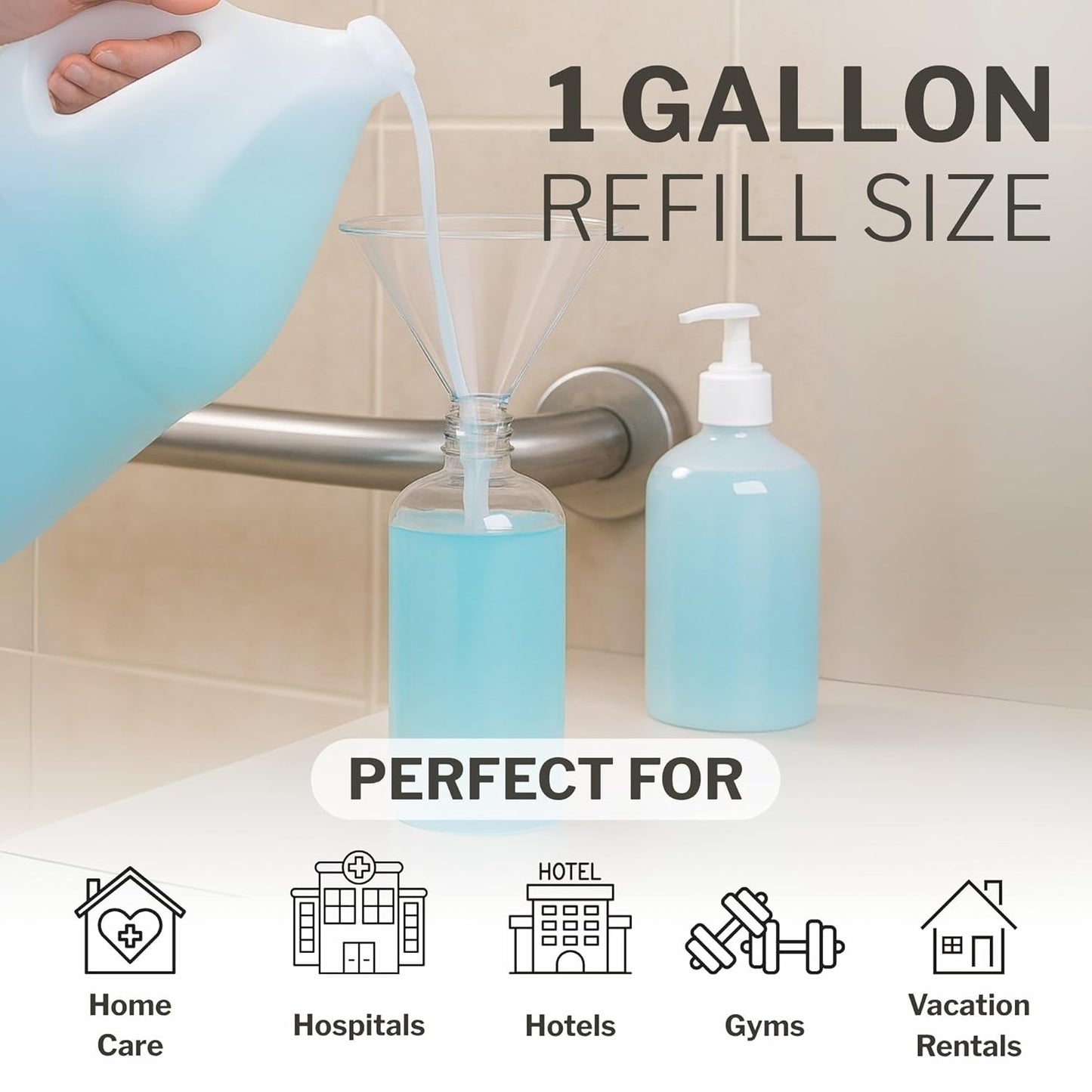 McKesson Body Wash and Shampoo [4 Count] - 1  Gallon Bulk Refill Full Body Wash with Aloe, Summer Rain Scent - Sensitive Skin & Hair 2‑in‑1