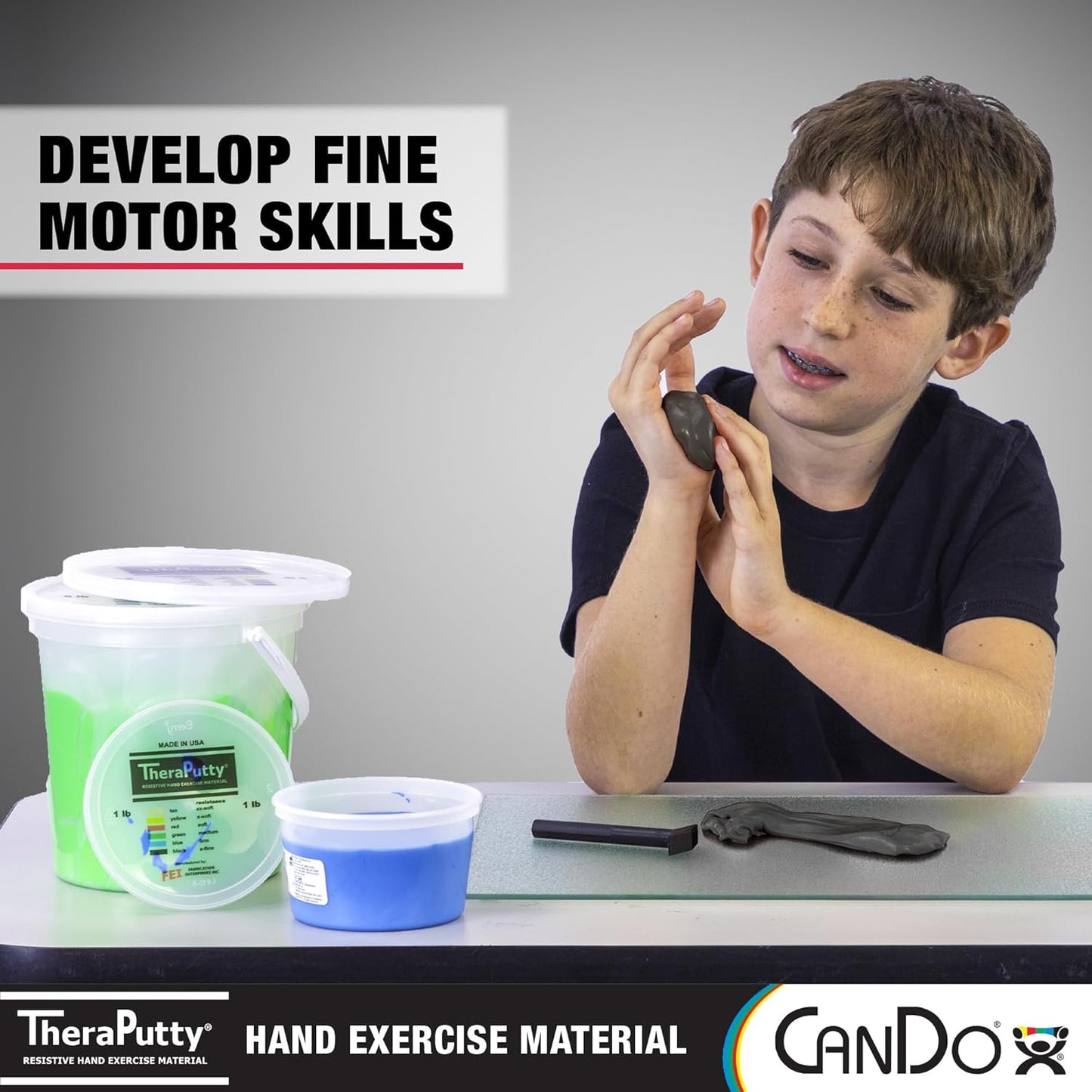 CanDo 10-2605 Theraputty Plus Hand Exercise Putty, 2oz, X-Firm