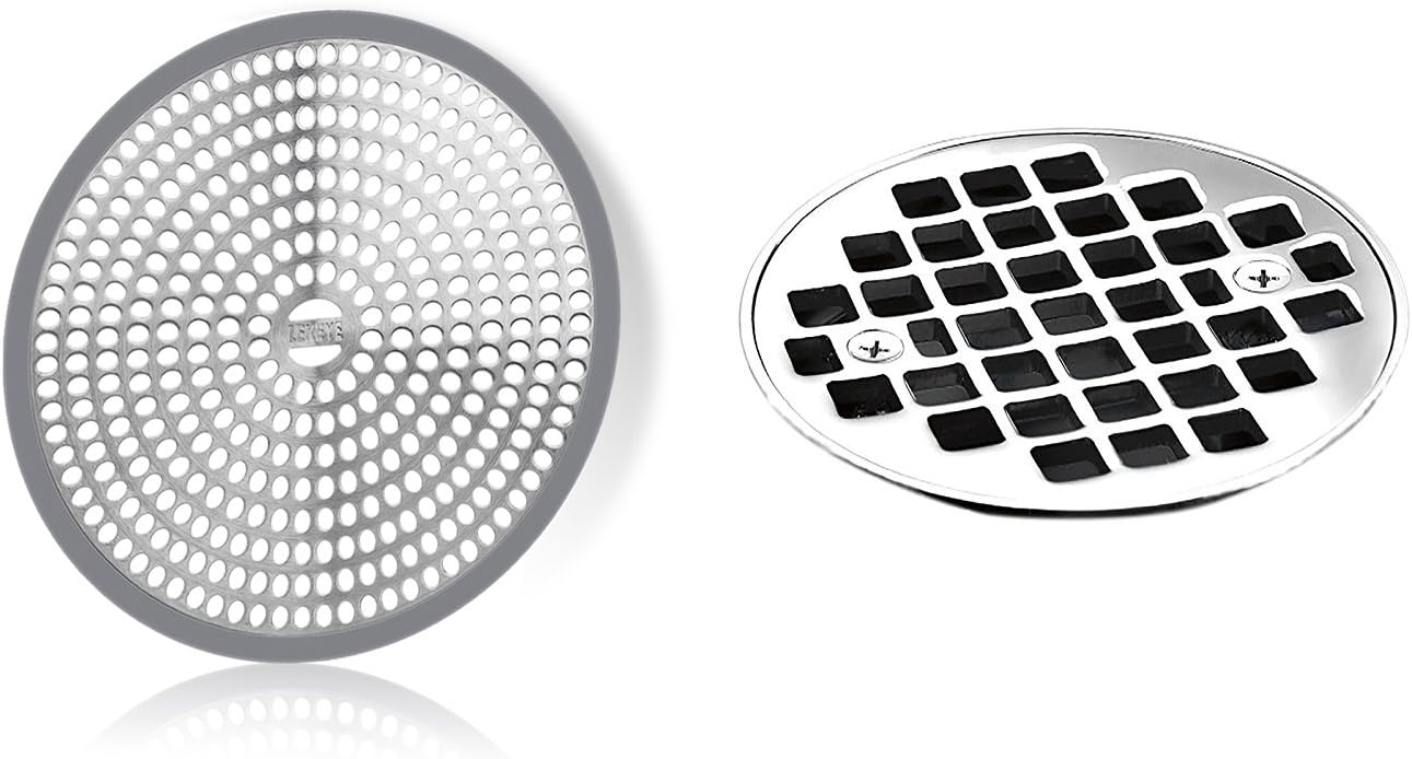 LEKEYE Shower Drain Hair Catcher/Strainer/Stainless Steel and Silicone