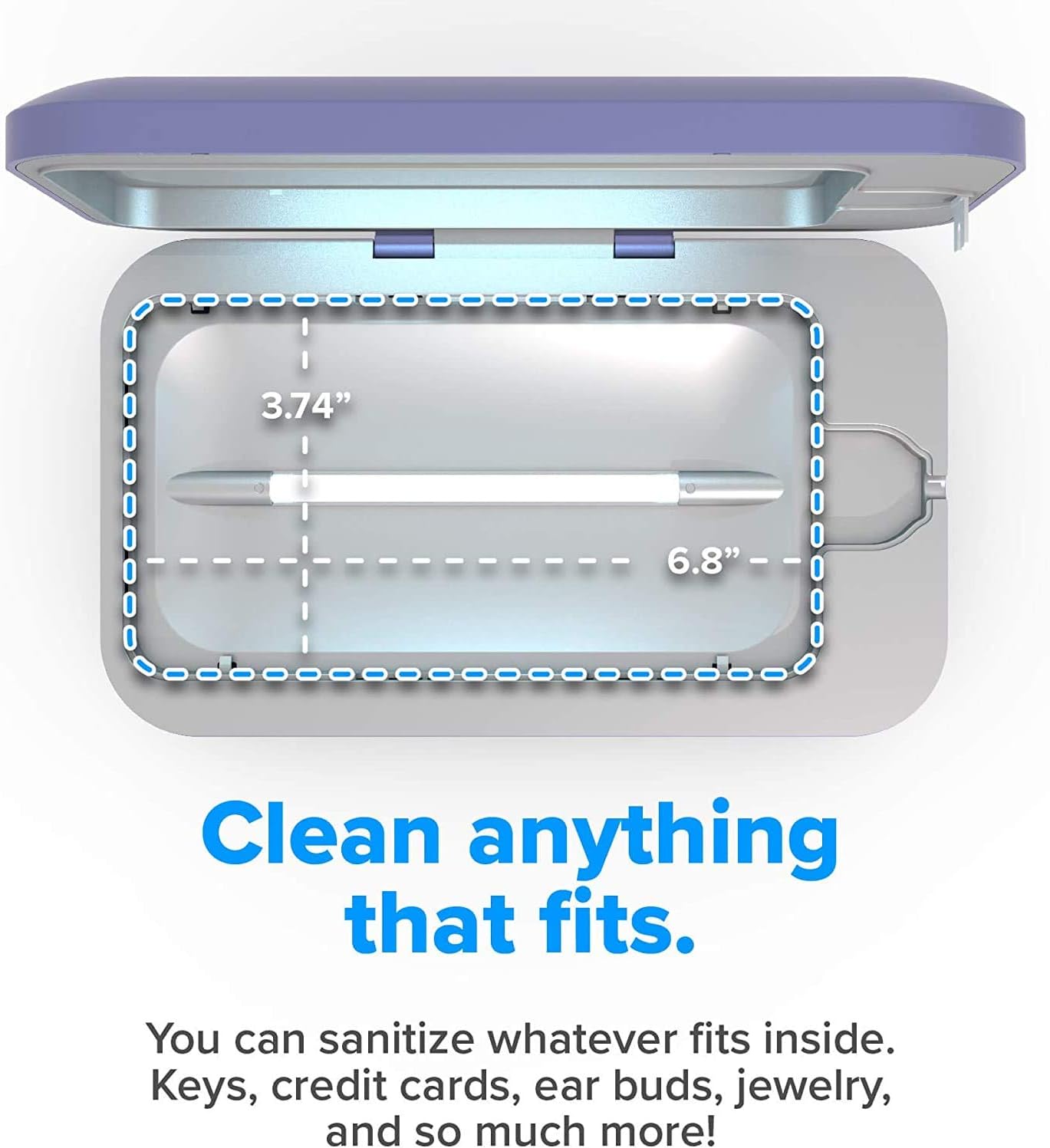 PhoneSoap 3 UV Cell Phone Sanitizer and Dual Universal Cell Phone Charger | Patented and Clinically Proven 360 Degree UV Light Sanitizer | Cleans and Charges All Phones (Periwinkle)