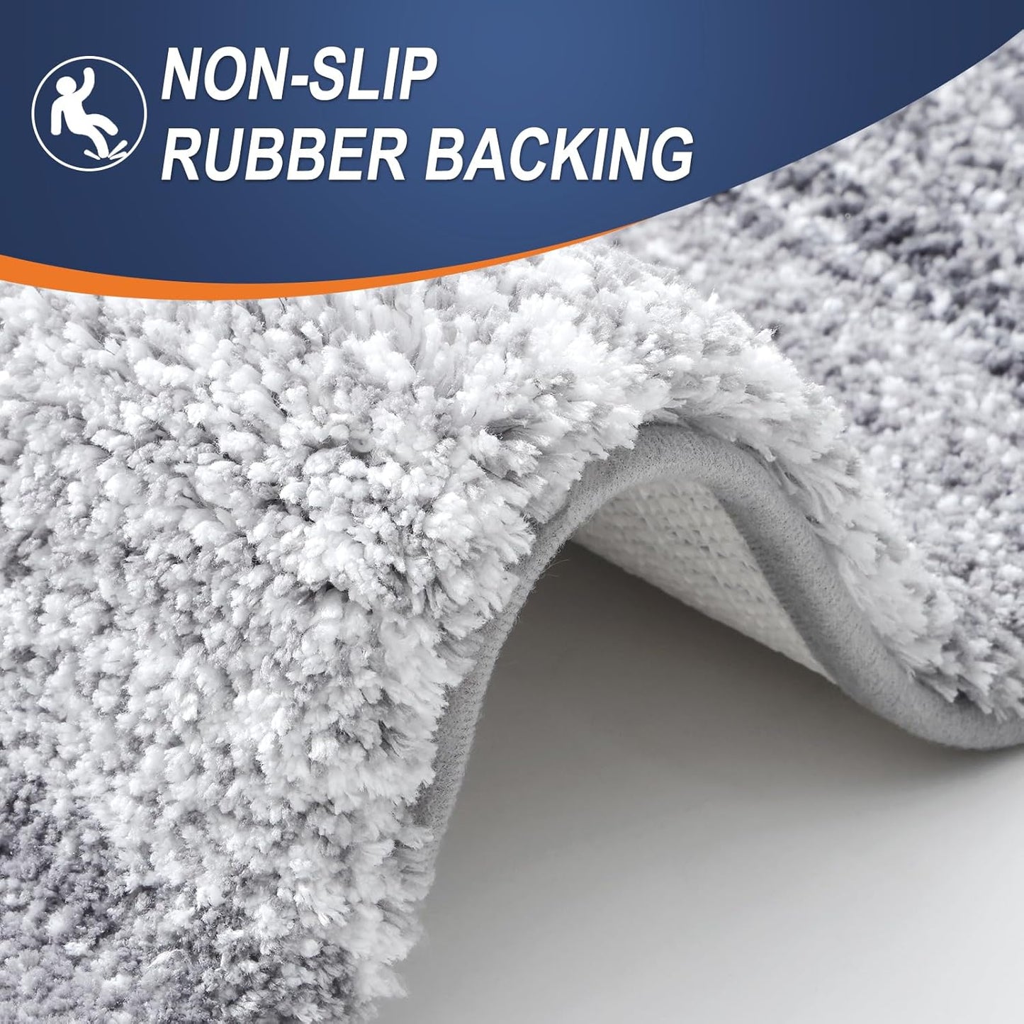 OLANLY Bathroom Runner Rugs 47x24, Extra Soft Absorbent Microfiber Bath Rugs, Rubber Backing, Quick Dry, Washable Bath Mats for Bathroom Floor, Tub and Shower, Home Decor Accessories, Light Grey