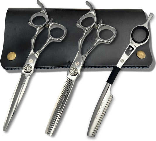 Saki Shears Grand Master 6" Set of Hair Cutting and Thinning Scissors - VG10 Japanese Steel - For Professional Hair Cutting