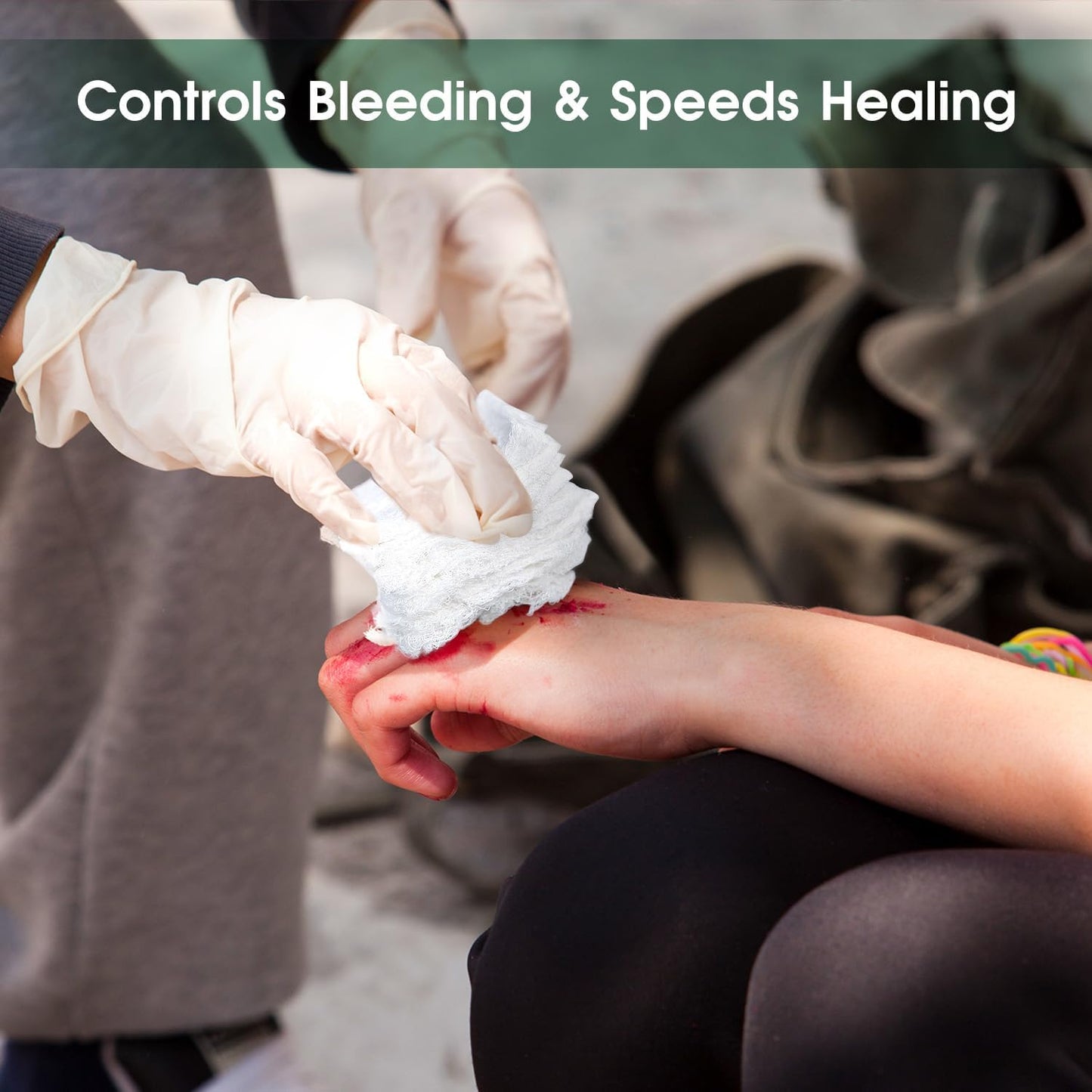 8 Packs Sterile Compressed Gauze with Z-Folded - Wound Gauze for Bleed Stop, 4.5" x 4.1 Yards, 6-Ply - for First Aid Kit,Medical Trauma Kit, IFAK Supplies Refill