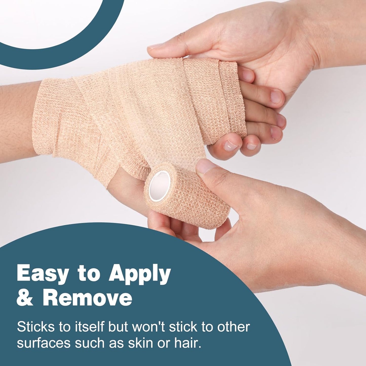 AZEN 40 Pack Self Adhesive Bandage Wrap, 2" X 5 Yards Elastic Cohesive Bandage Wrap, Skin Color Athletic Tape, Vet Wrap, Ankle Tape, Tattoo Grip Tape Wrap