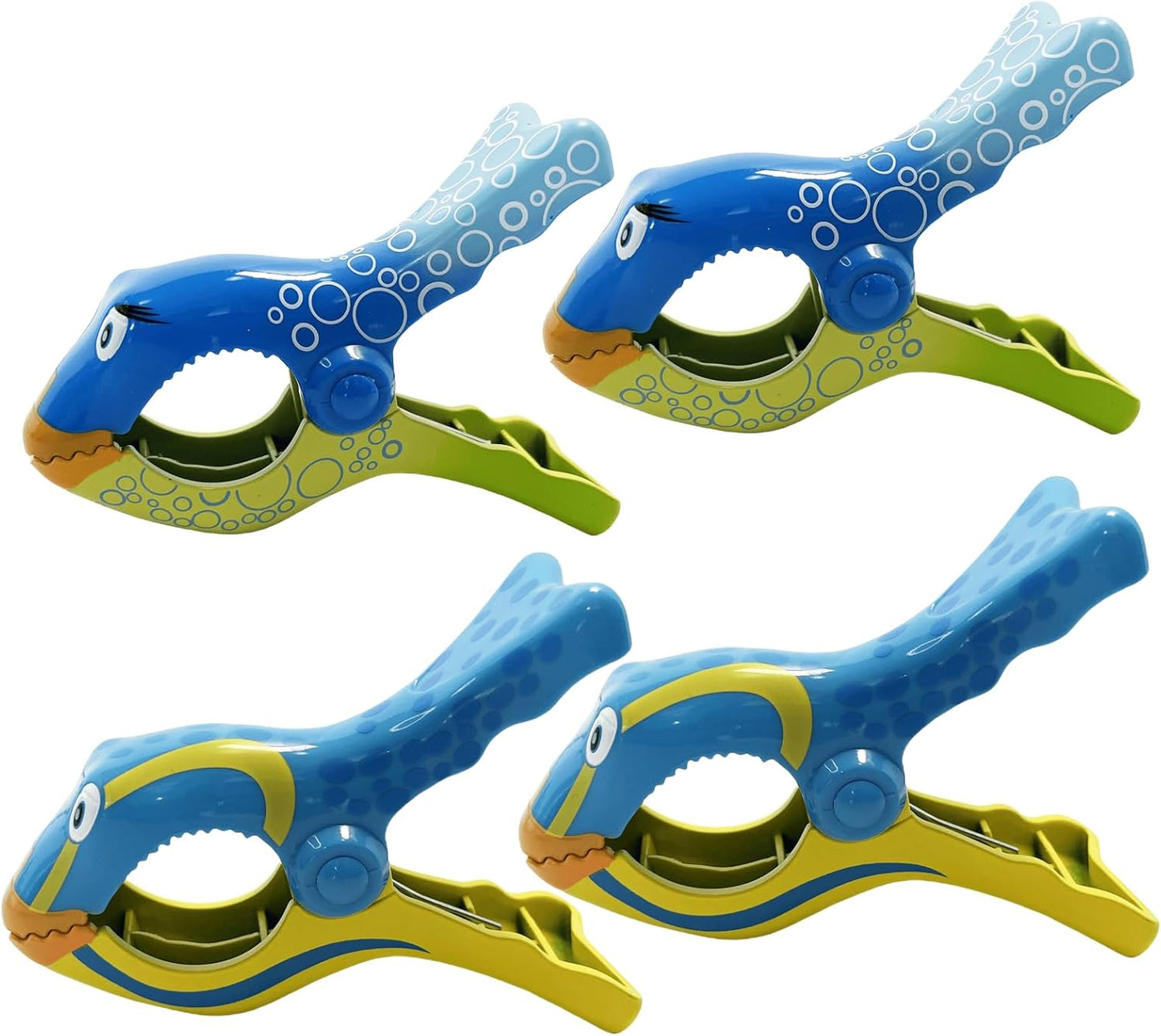 4PCS Beach Towel Clips Anemonefish Towel Clips for Beach Chairs Large Clips for Drying Quilt Clothes Patio Beach Accessories