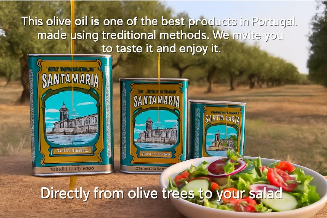 Extra Virgin Olive Oil - Santa Maria Portuguese Vintage Metal Tin - 200ml. This is a brand with almost 100 Years. (5)