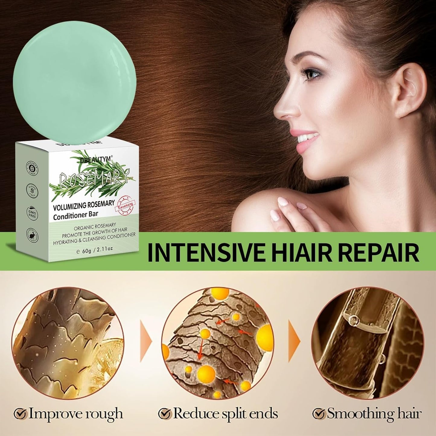 2 Pack Rosemary Shampoo Conditoner Bar Set,Thinning Hair-Volume Shampoo & Conditioner Bar for Men and Women,Hair Thickening & Regrowth Treatment,Hair Growth Soap for Anti-Hair Loss