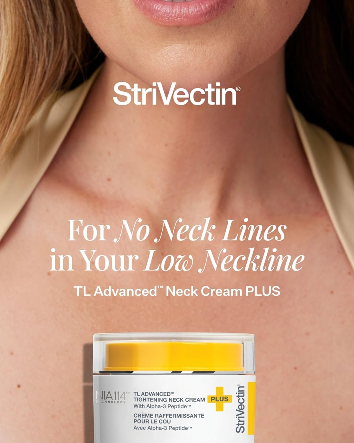 StriVectin TL Advanced Tightening Neck Cream PLUS - 3.4 oz - Tighten and Lift Neck Cream, Visibly Reduces Sagging and Crepey Skin, Improves Décolleté Lines and Wrinkles for Smooth, Youthful Skin