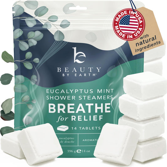 Shower Steamers Aromatherapy - USA Made with Natural Ingredients & Eucalyptus Essential Oil, Large Shower Bombs, Relaxation Spa Gifts for Women & Men, Unique Self Care Gifts