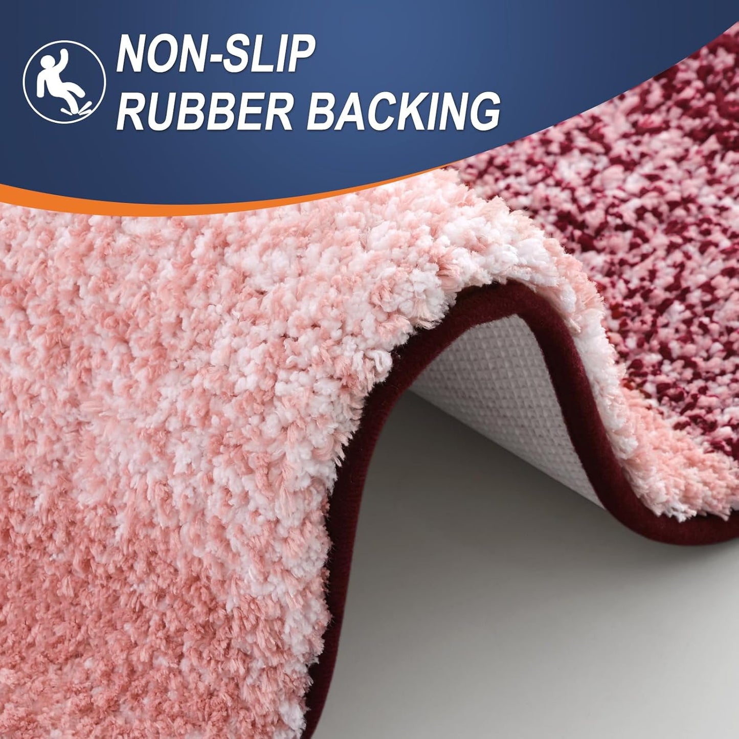 OLANLY Bathroom Runner Rugs 70x24, Extra Soft Absorbent Microfiber Bath Rugs, Rubber Backing, Quick Dry, Machine Washable Bath Mats for Bathroom Floor, Tub and Shower, Home Decor Accessories, Red