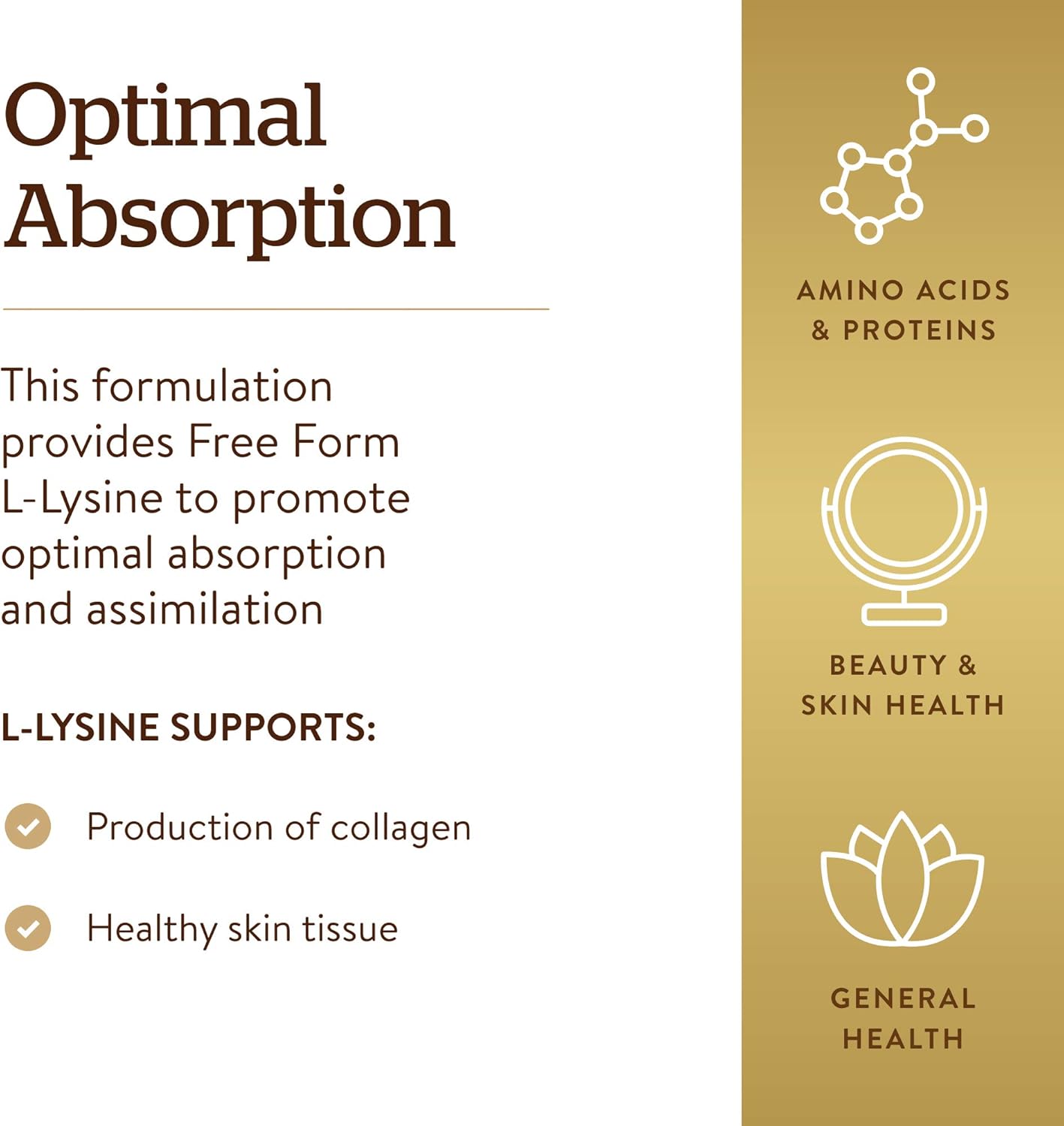 Solgar L-Lysine 1000 mg, 250 Tablets - Enhanced Absorption and Assimilation - Promotes Integrity of Skin and Lips - Collagen Support - Amino Acids - Non-GMO, Vegan, Gluten Free - 250 Servings