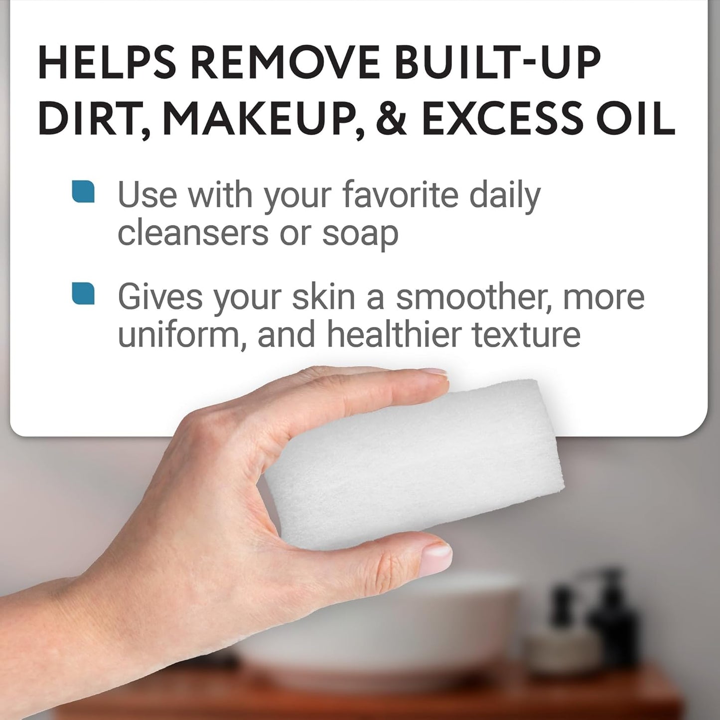 IMPRESA Facial Exfoliating Pads - Extra Thick White Pad Face Sponge - Deep Cleansing & Daily Exfoliation - 10 Pack for Normal to Oily Skin - Face Scrubber Facial Scrub Pads - Reusable & Made in USA