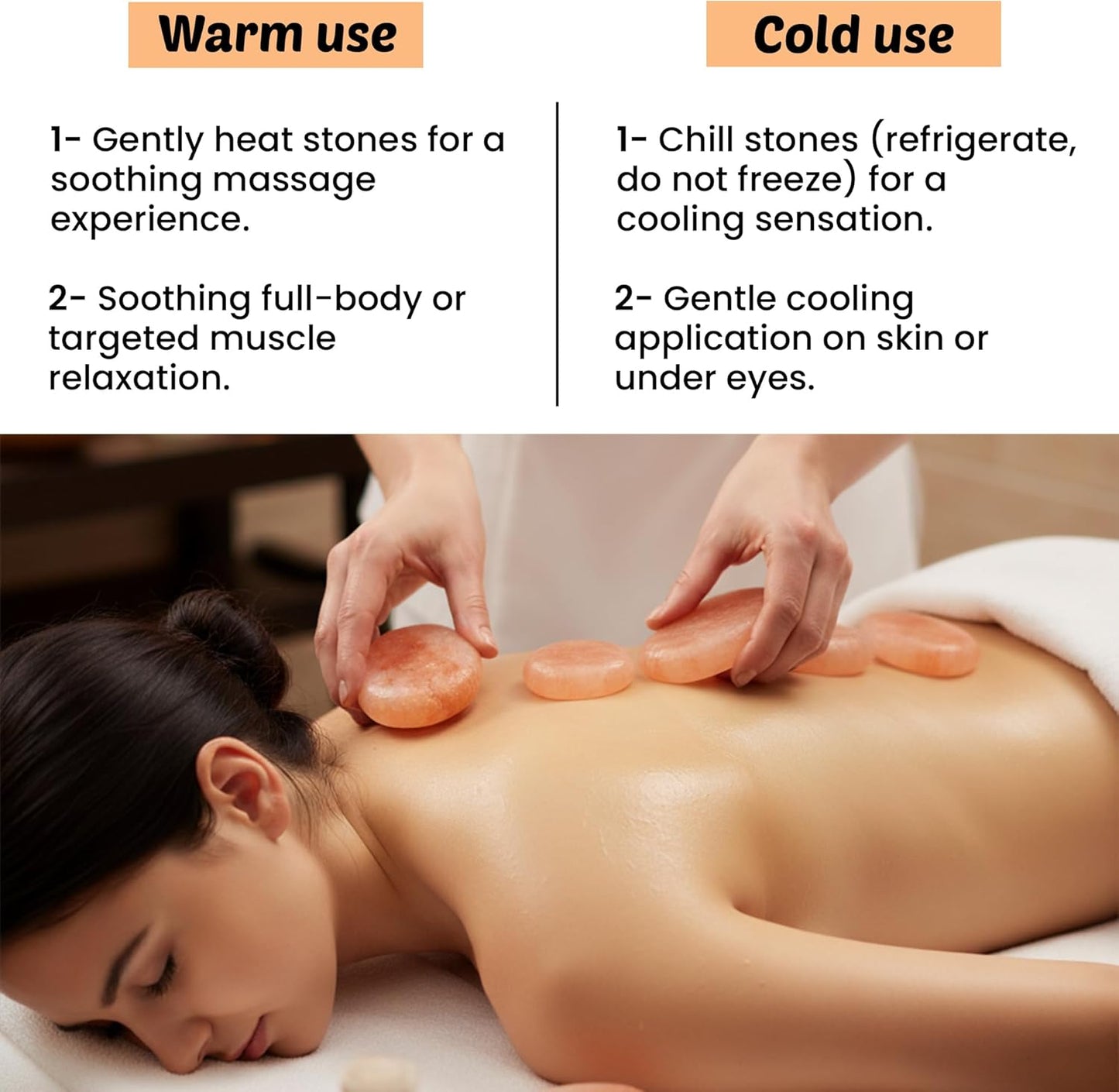 POHS Pack of 6 Flat Oval Massage Stone, Deodorant Stone, Pink Crystal Hand -Carved hot & Cold for Massage Therapy