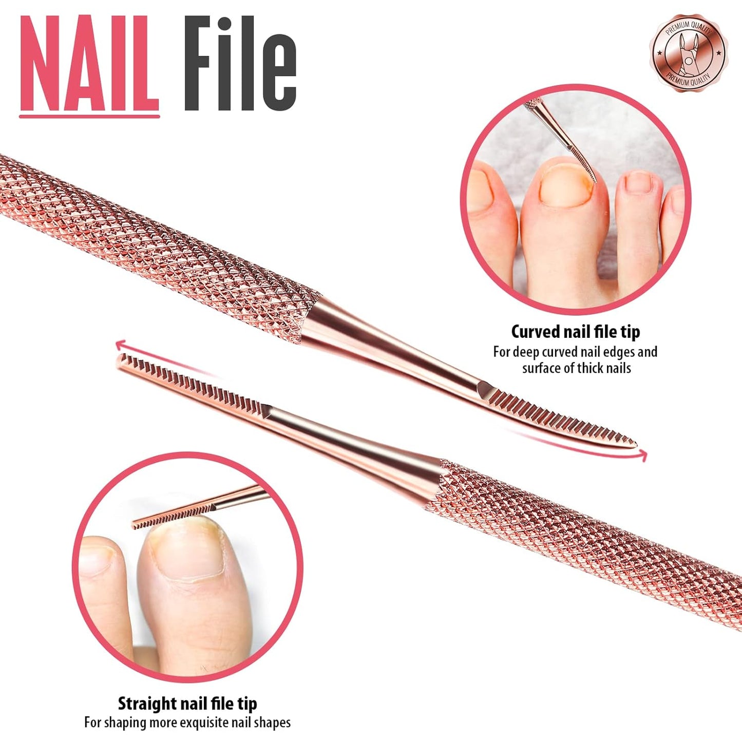 FANDAMEI Nail Care Kit, Nail Cuticle Nippers, Ingrown Toenail Tools Kit, Nail Lifter, Toenail File and Lifters Stainless Steel, Nail Cuticle Pushers, Professional Manicure and Pedicure Set, 4 PCS