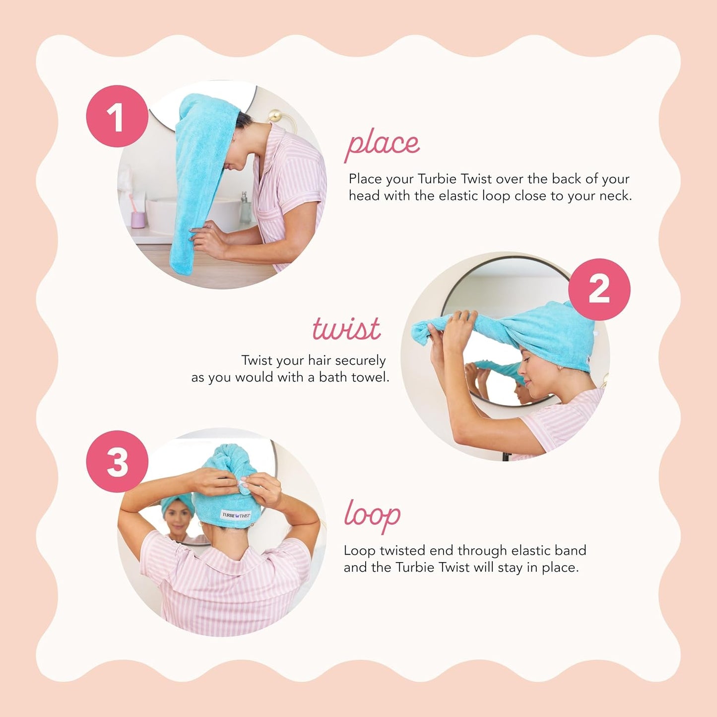 Turbie Twist 2-Pack Microfiber Hair Towel for Beauty, Travel, Gifting - Hair Wrap Turban for Straight, Wavy & Curly Hair - Premium Personal Care - White & White