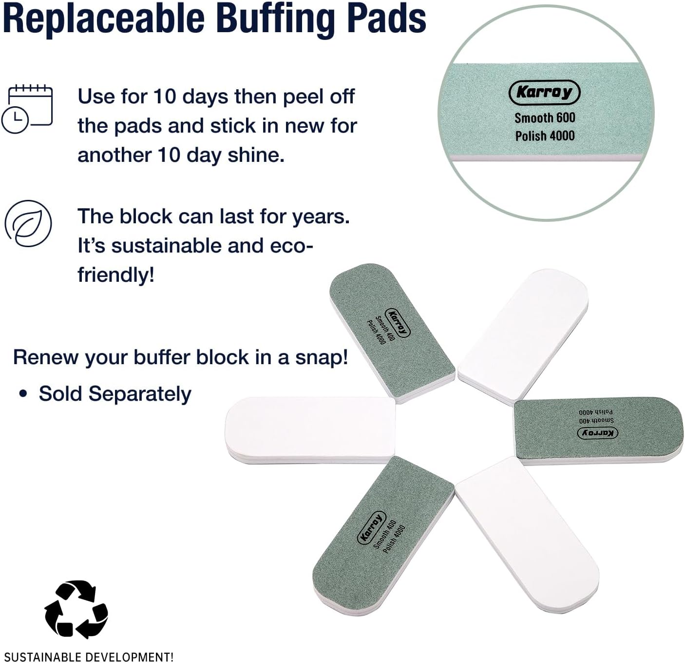 Nail Files and Buffers for Natural Nails Smooth and Polish Gel Surface 400/600/4000 Grit (C-Cuboid)