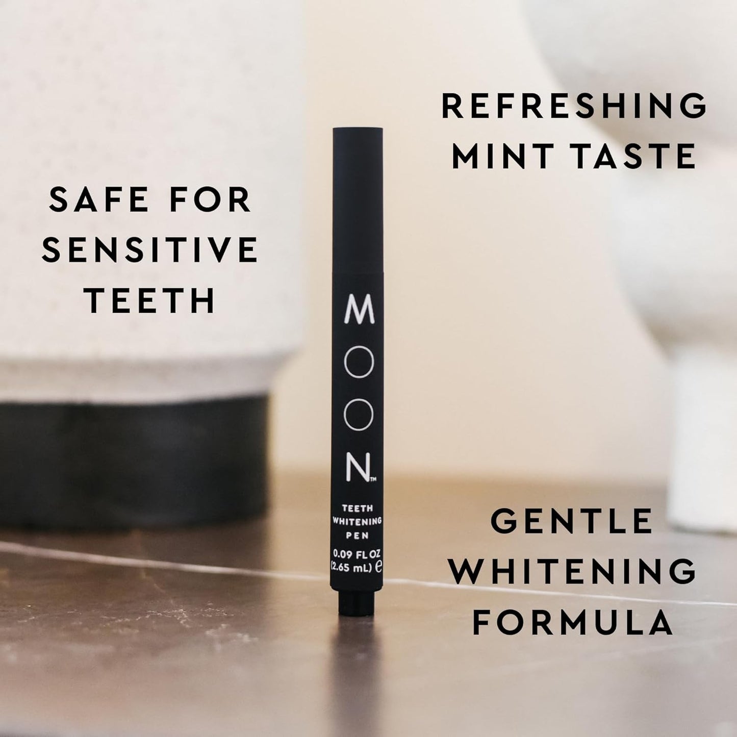 MOON Teeth Whitening Pen - Gentle on Sensitive Teeth, Whitens with Antioxidants & Essential Oils - Vegan Whitening Gel in an Easy Applicator - Vanilla Mint