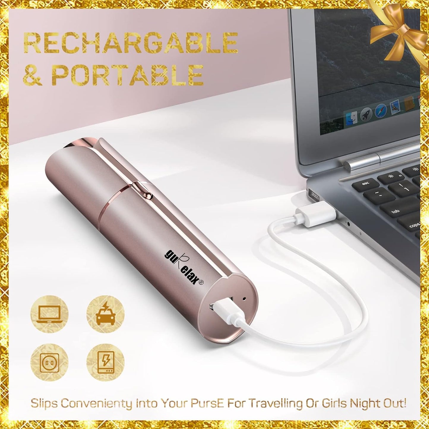 gurelax Facial Hair Remover for Women, Painless Hair Removal Device(with 2 x Replacement Heads) -Best Touch Face Shaver for Mother/Wife/Girlfriend, Electric Razors for Upper Lip, Chin