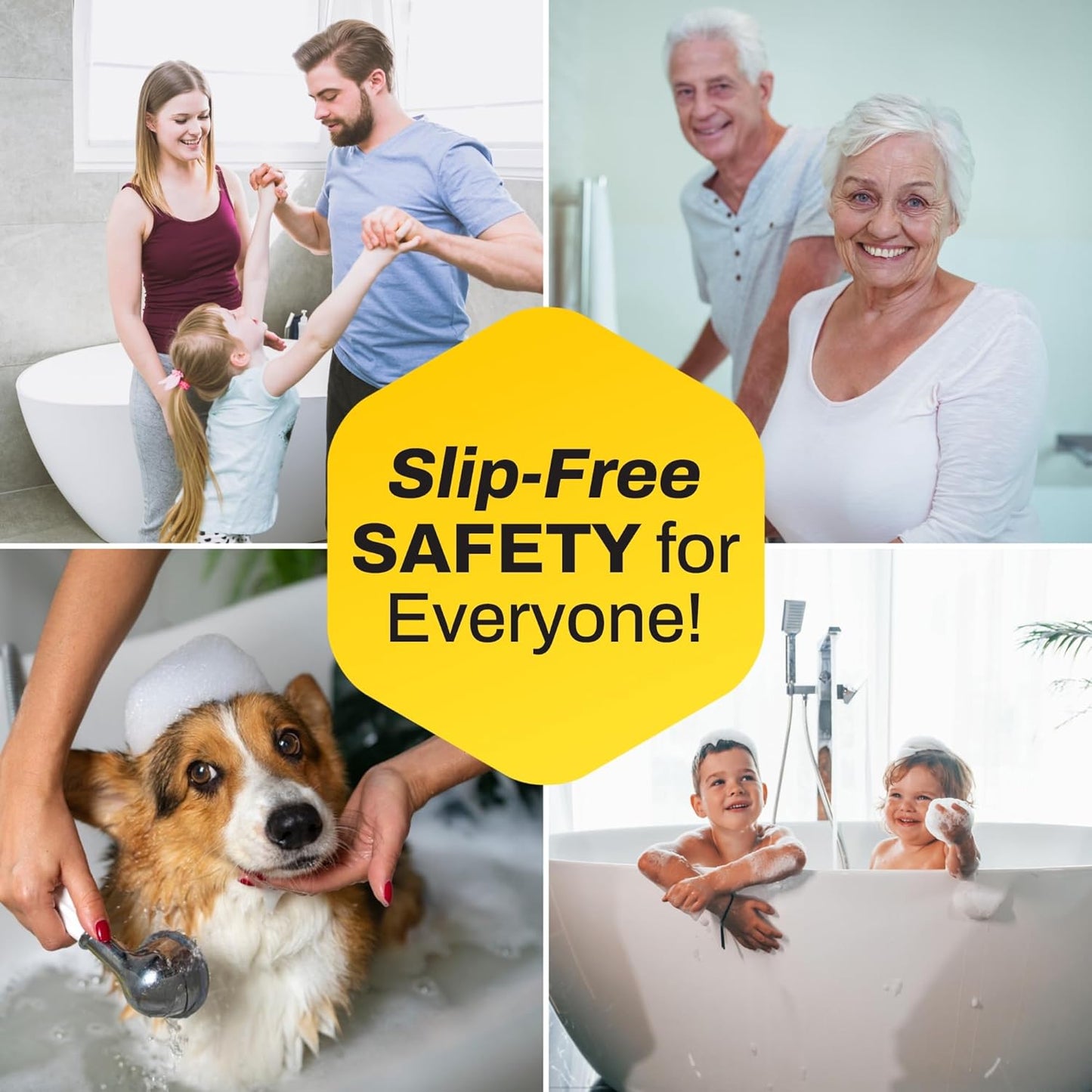 [Made in Korea] Ultra-Thin Bathtub Non Slip Stickers - Diamond Grip Non Slip Bathtub Stickers with Strong Adhesive for Elderly and Safety Use (20)