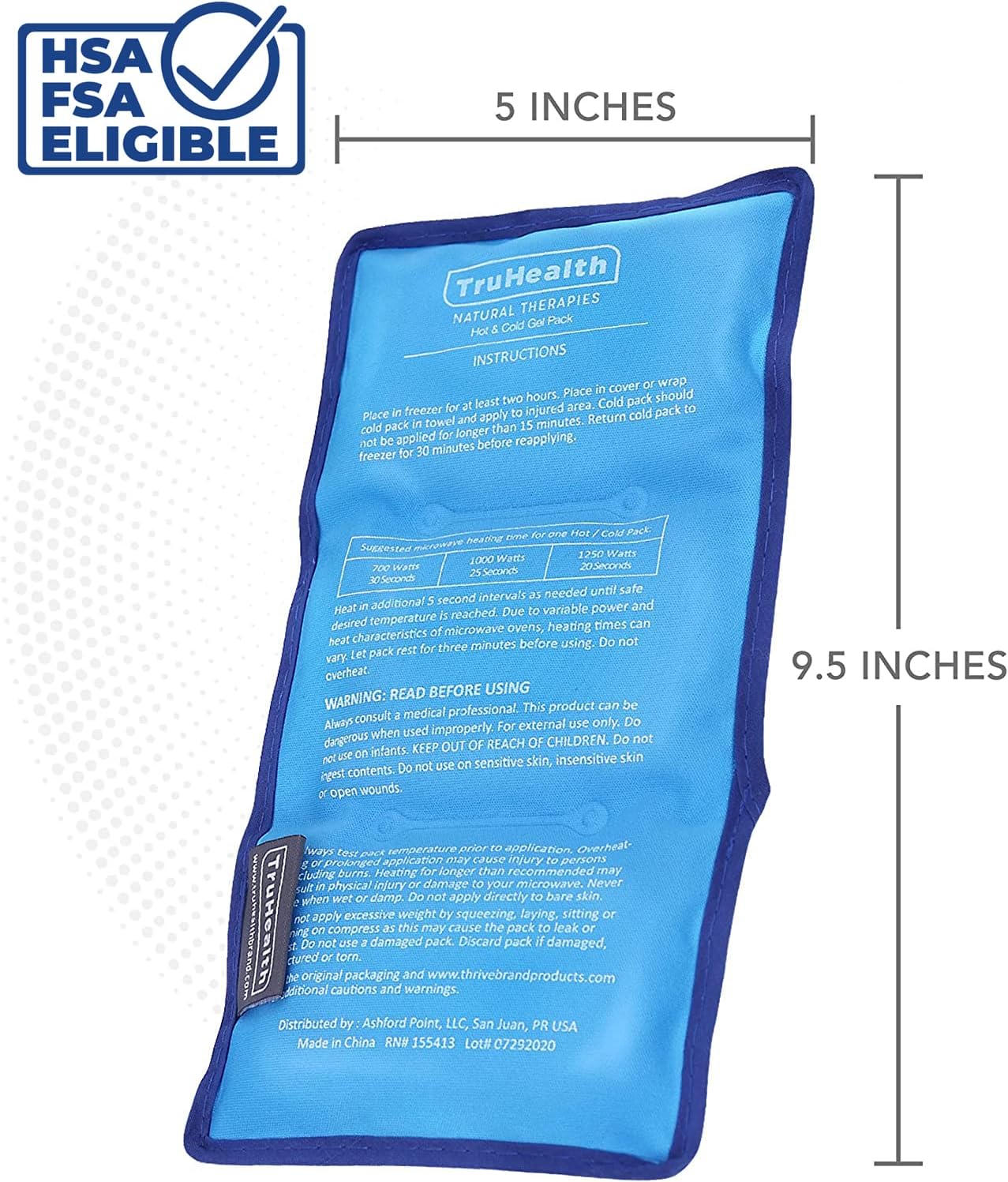 Ice Pack - Small Blue, 2 Count - Reusable Ice Packs for Injuries - Hot & Cold Reusable Gel Therapy for Back, Hip & Waist - Leak-Free Flexible Design