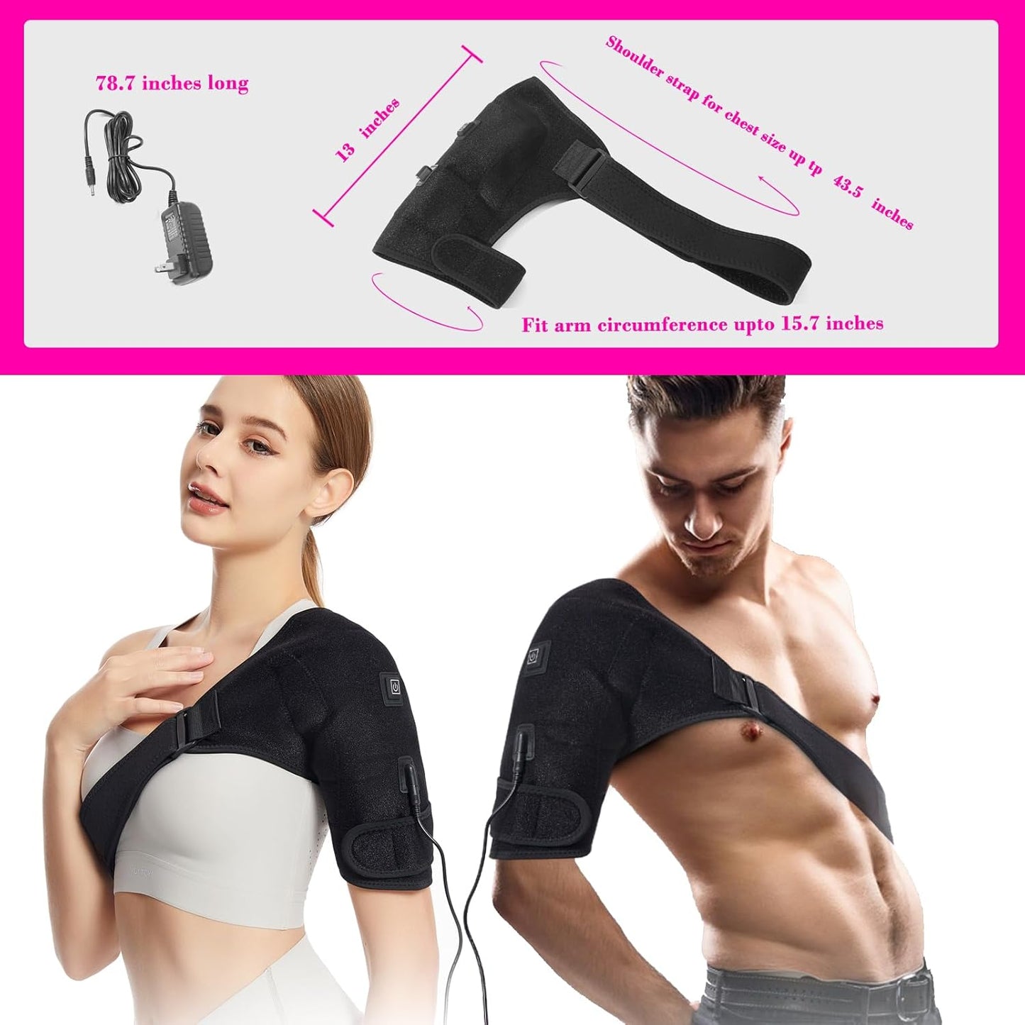 Shoulder Heating Pads Wrap,3 Heat Settings Relieve Muscle Pain,Rotator Cuff,Reduce Shoulder Pain