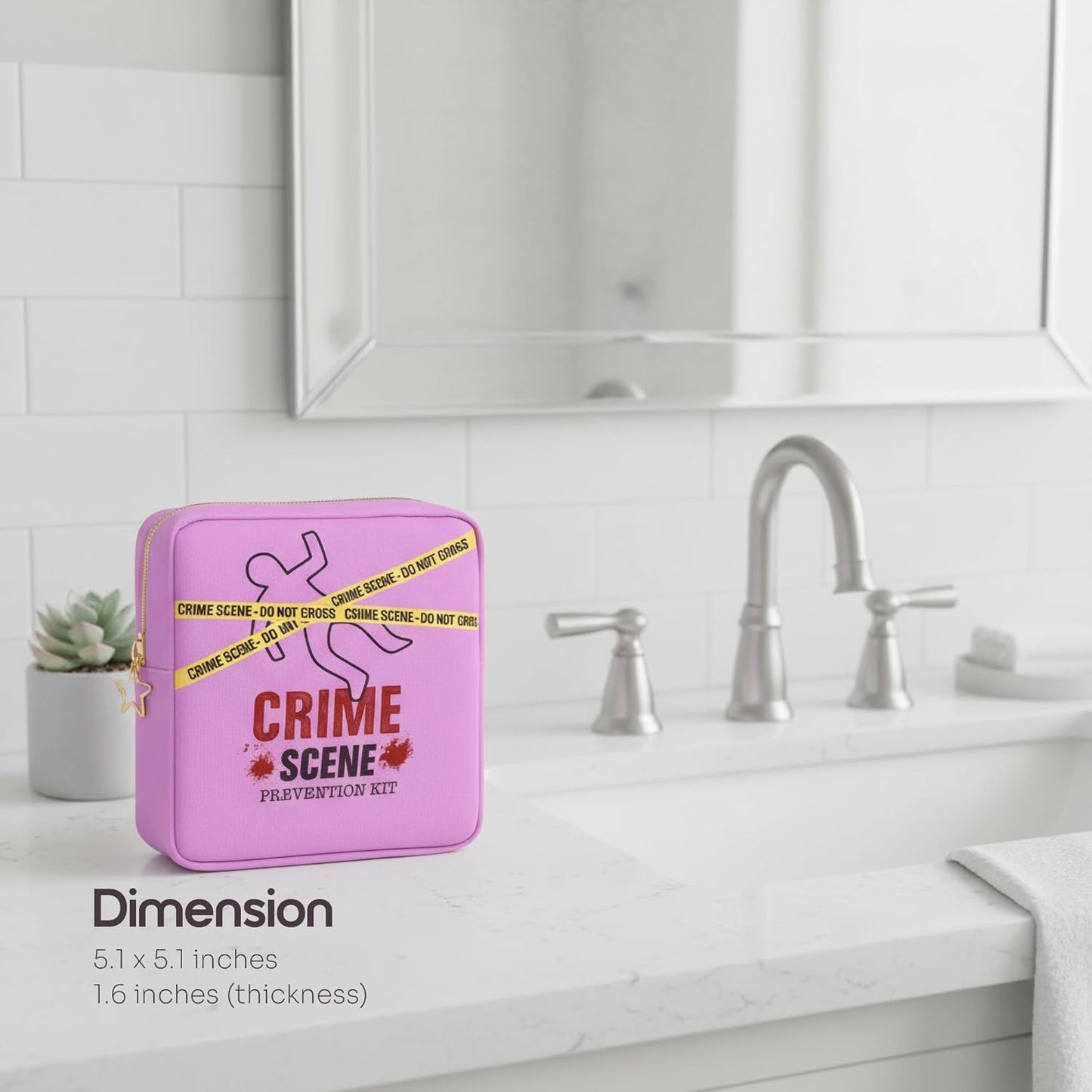 Primo Lines Period Bag for School – Compact Discreet Tampons & Pad Pouch with Waterproof Lining, Cute & Stylish Period Pouches for Teen Girls for School and Travel, First Period Kit (Purple)