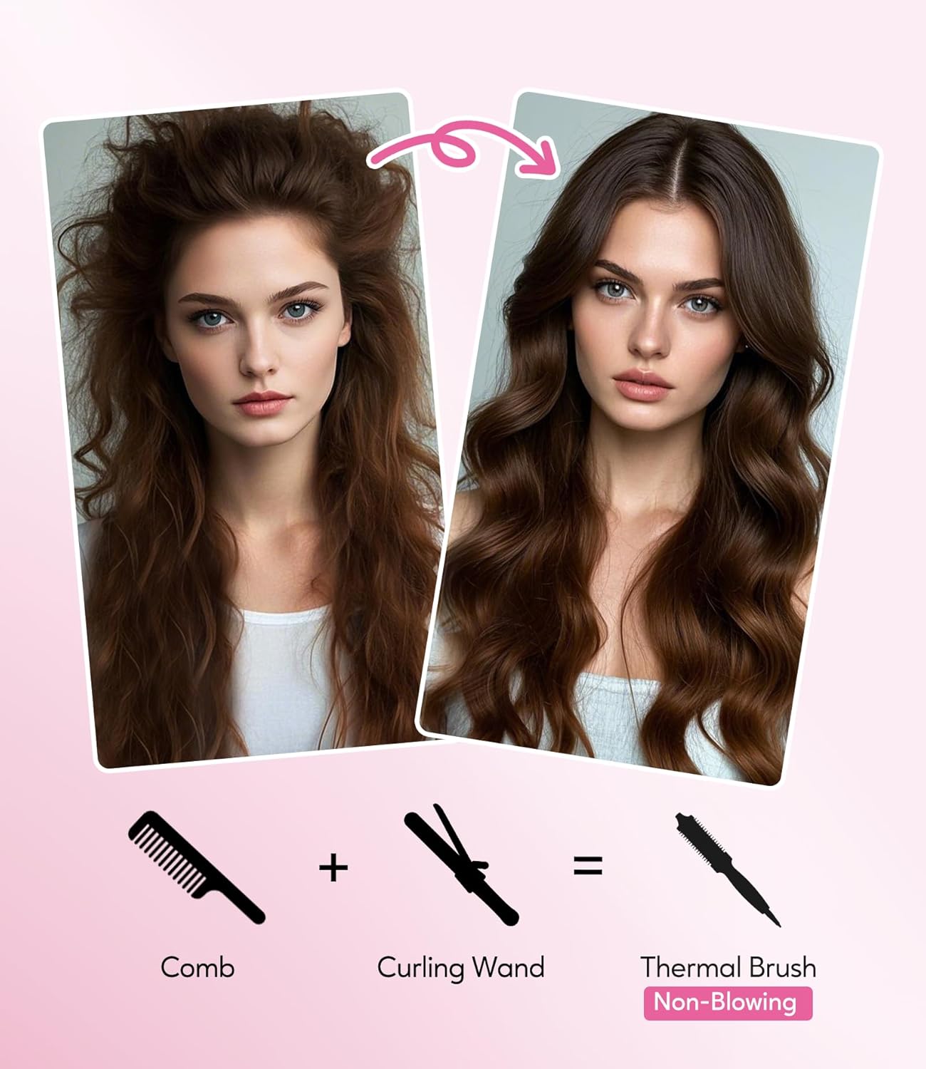 Terviiix 1.77" Ionic Thermal Brush, Heated Round Brush with Dual MCH Tech, 9 Temp Adjustments, 30S Fast Heating, Easily Create 90's Voluminous & Smooth Style, Non-Blowing, Dual Voltage