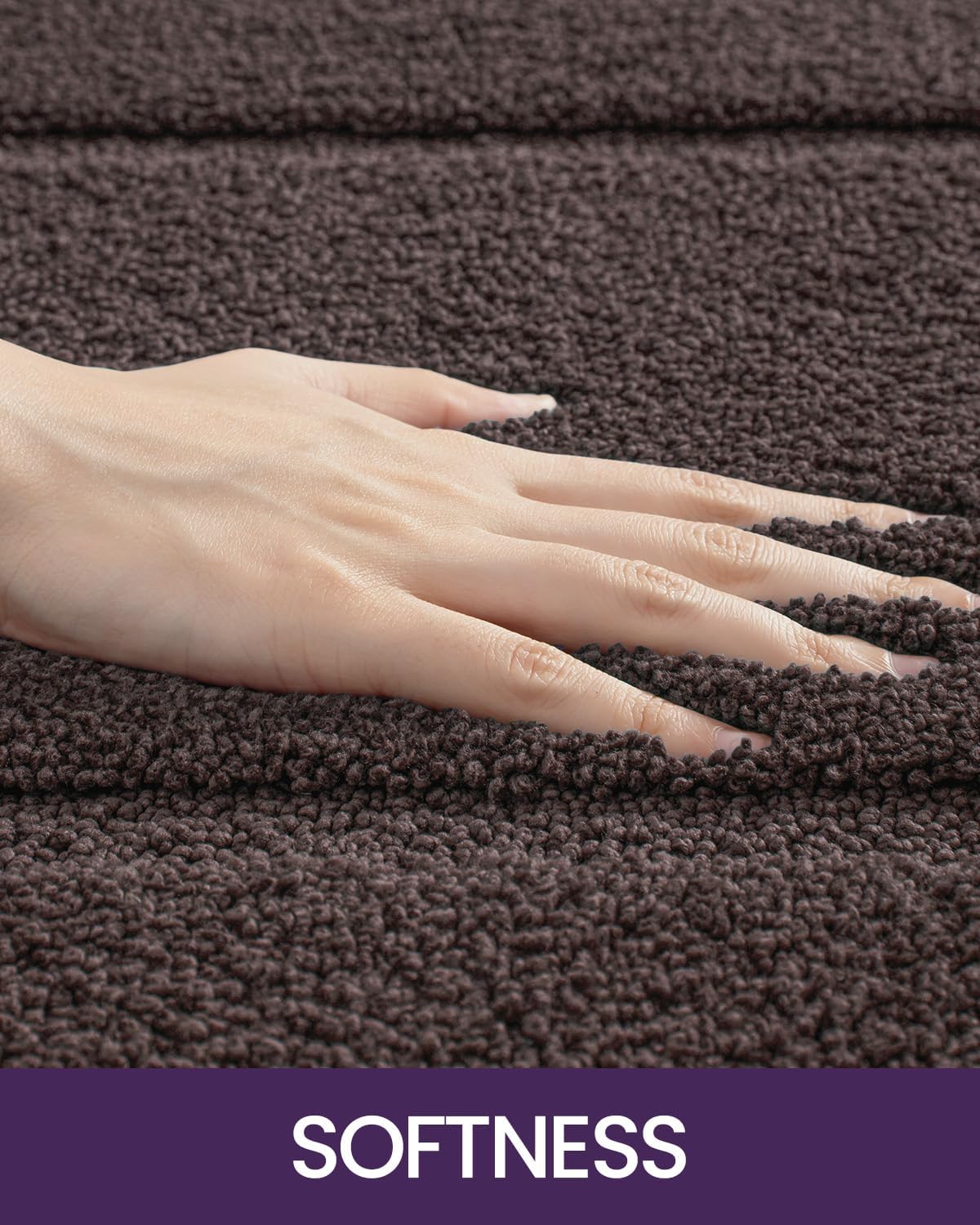 DEXI Bathroom Rugs 24x16, Washable Non Slip Bath Mat for Shower Floor, Absorbent Quick Dry Bathmat with Rubber Backing, Ultra Soft Plush Carpet for Tub, Brown