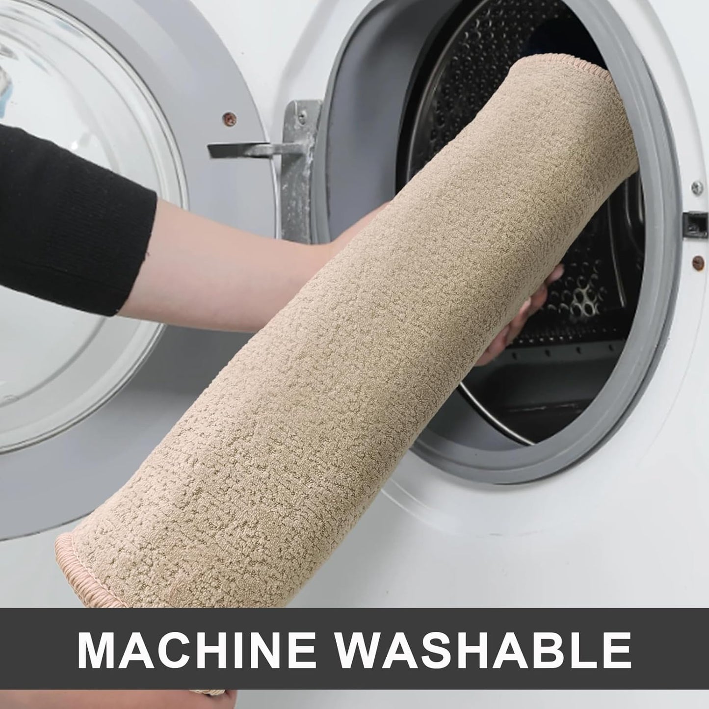 Bath Mat-Non-Slip Bathroom Floor Mats-Absorbent Quick Dry Low Pile Bathroom Rugs Fit Under Door-Bath Rug for Sink,Bathtub,Shower Room,24"×36",Light Coffee