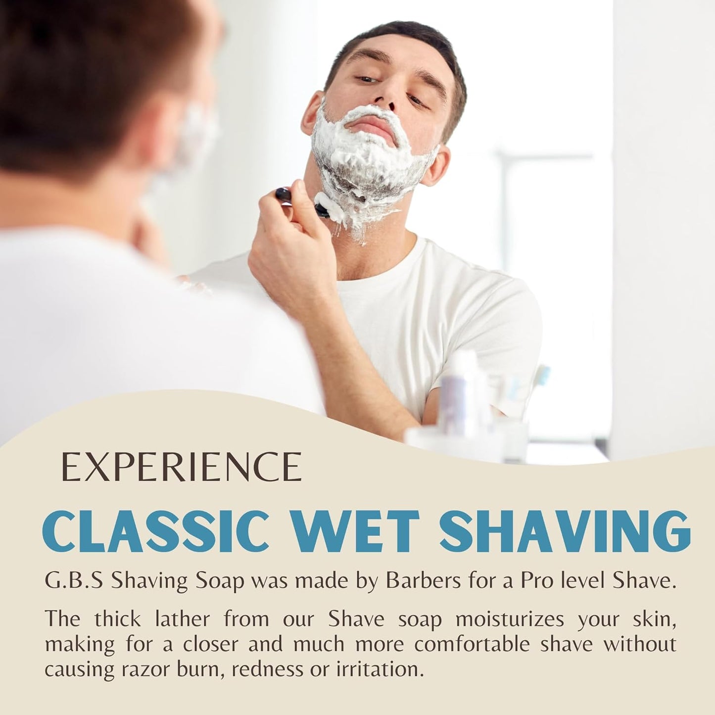 GBS Men's Shaving Soap 97% All Natural Enriched With Shea Butter and Glycerin, Creates Rich Lather Form (6 Pack Variety)