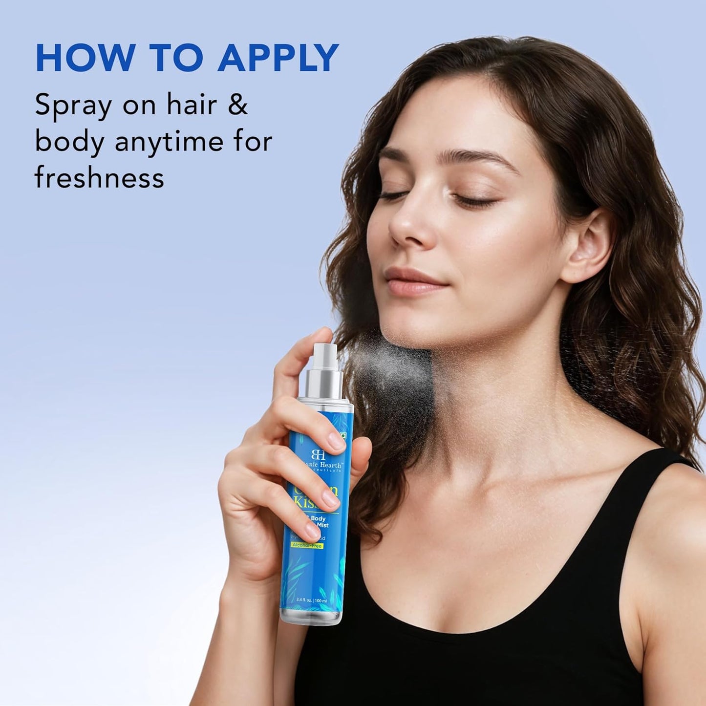 Botanic Hearth Ocean Kiss Hair & Body Perfume Mist with Hyaluronic Acid – Alcohol-Free Refreshing Fragrance Spray, Long Lasting Hydrating Mist for Women & Men, 3.4 fl oz