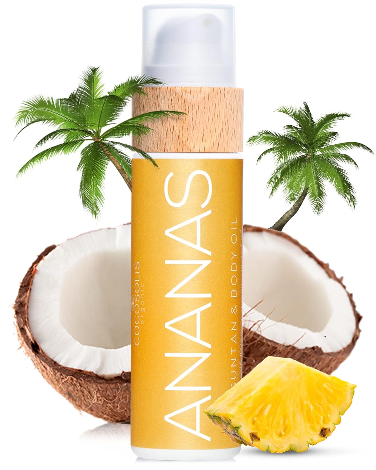 COCOSOLIS ANANAS Tanning Bed Lotion Accelerator - Organic Tanning Lotion with vitamin E & Pineapple Scent | Tanning Oil Enhancer For a Rich Chocolate Tan - Nourishing Body Lotion (3.72 fl oz)