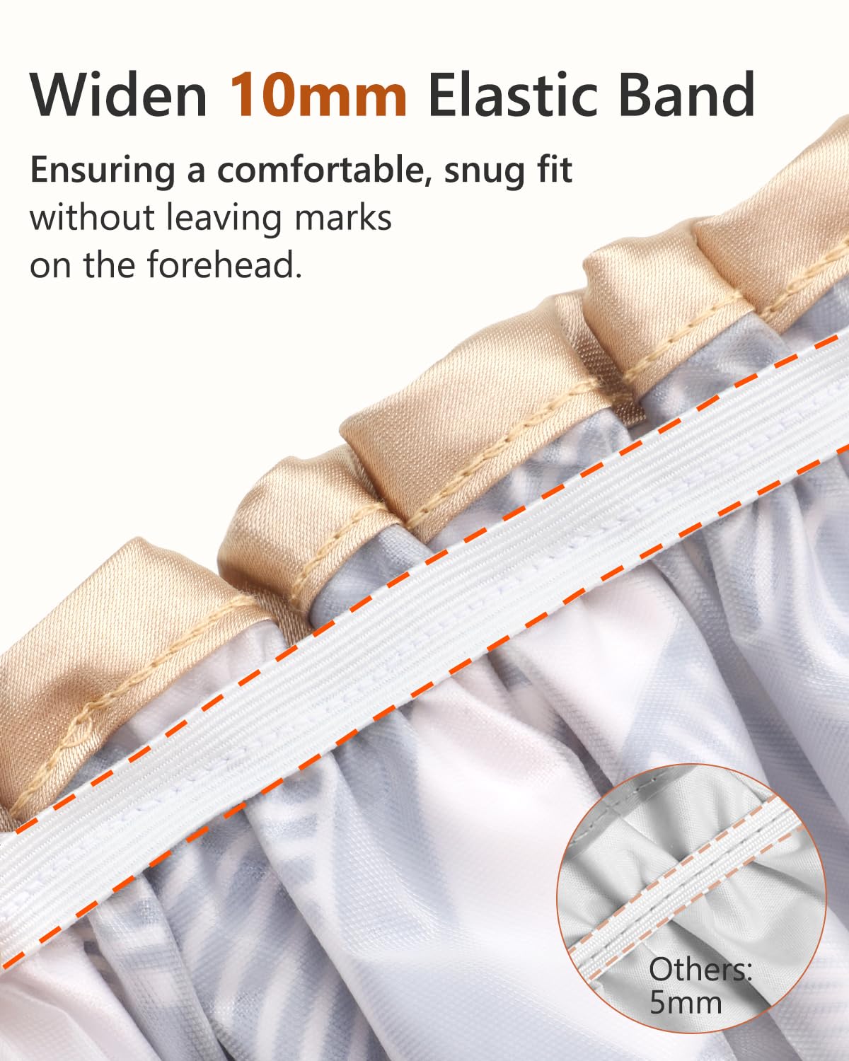 mikimini Shower cap for Women and Girls,Champagne Shower Caps with Lace, Double Layer Waterproof, Reusable, Washable, High-quality,Medium (Pack of 1)