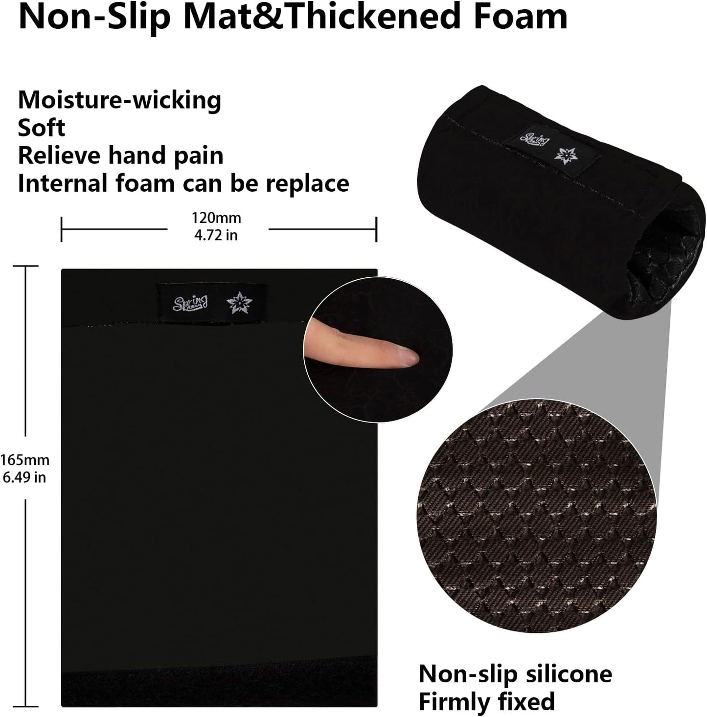 Spring Seaon Universal Walker Handle Padded -Hand Grip (2 Pack) Covers Non-Slip Cushion Padding for Folding Rolling Walker,Rollator Handle-Crutch Handle Pad Grips- Mobility Aid