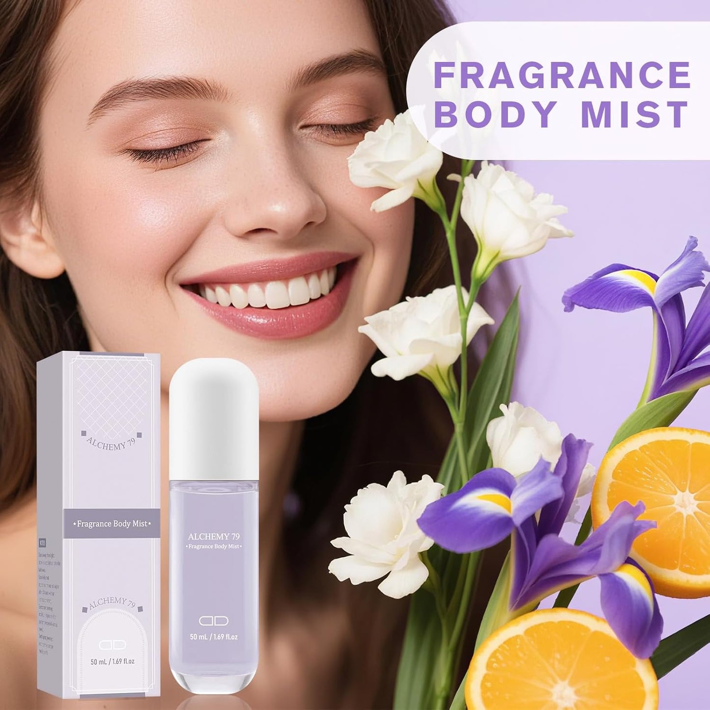 Body Mist Spray – Citrus & Floral Fragrance for Women – Daily Shower Mist & Refreshing Scent – 50ml Travel Size (ALCHEMY 79)