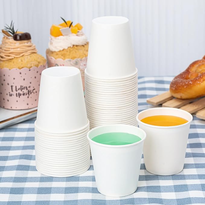 RACETOP [100 Pack] 3 oz Bathroom Paper Cups, Disposable Paper Cups, Mouthwash Cups, Paper Coffee Cups, Ideal for Bathroom
